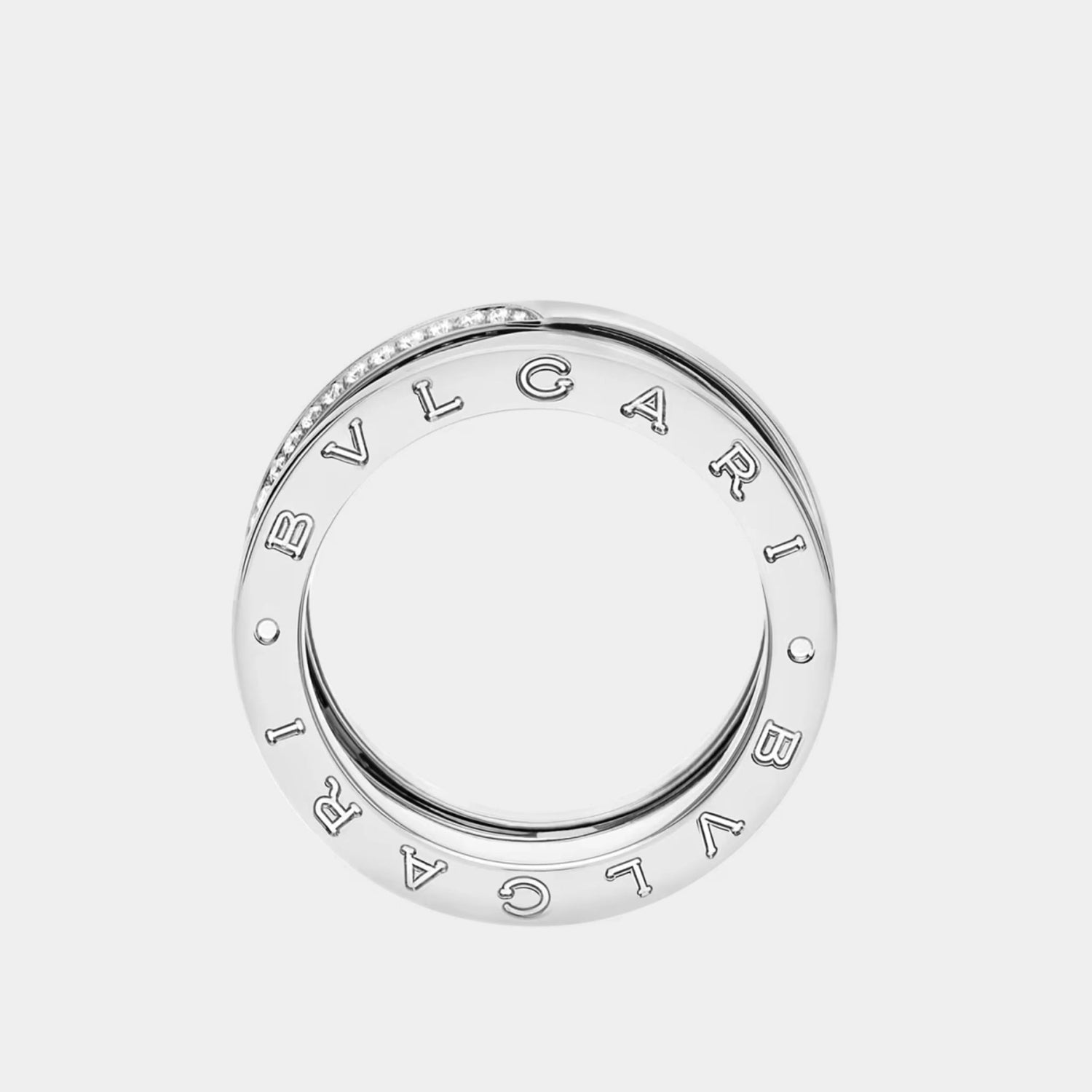 B.zero1 Gold Demi-Pavé Diamond Ring 3 Band, White Gold, Side