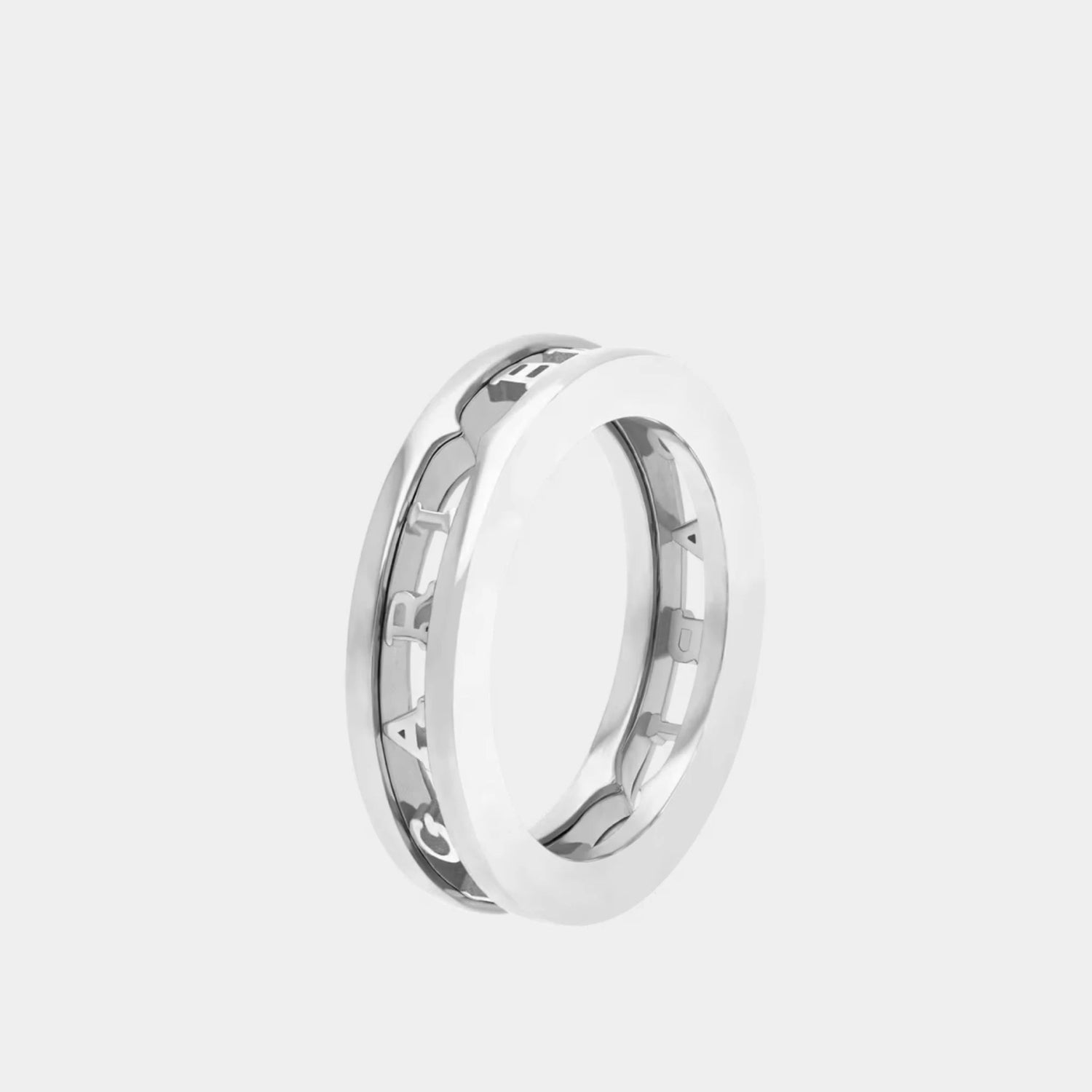 B.zero1 gold One-Band Ring With Openwork Logo Spiral