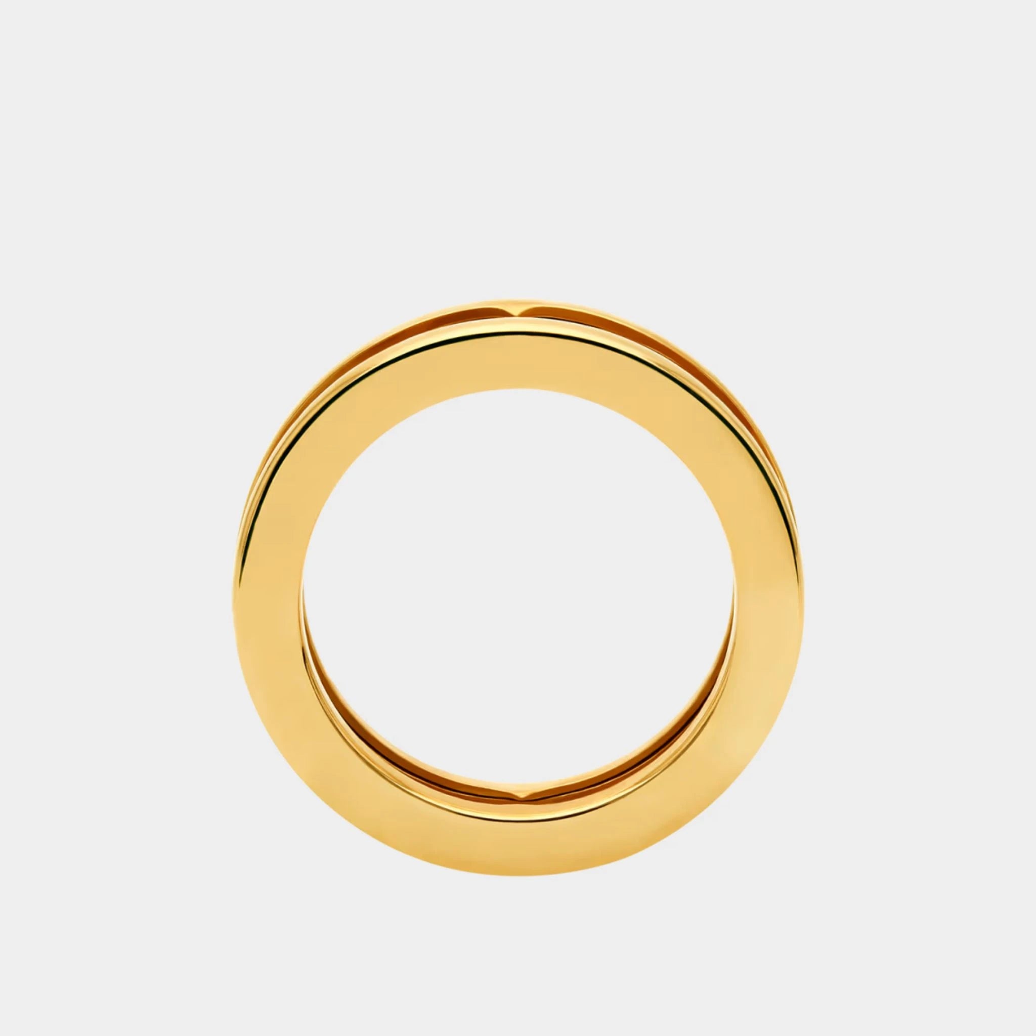 B.zero1 gold One-Band Ring With Openwork Logo Spiral