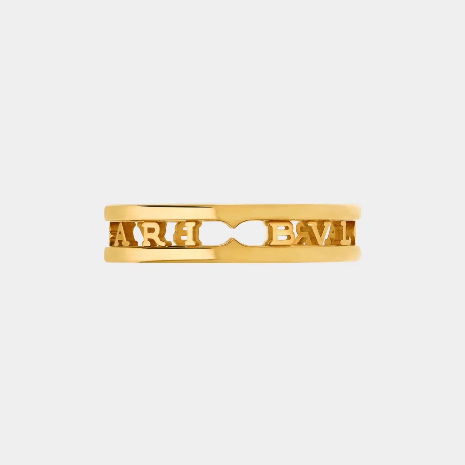 B.zero1 gold One-Band Ring With Openwork Logo Spiral