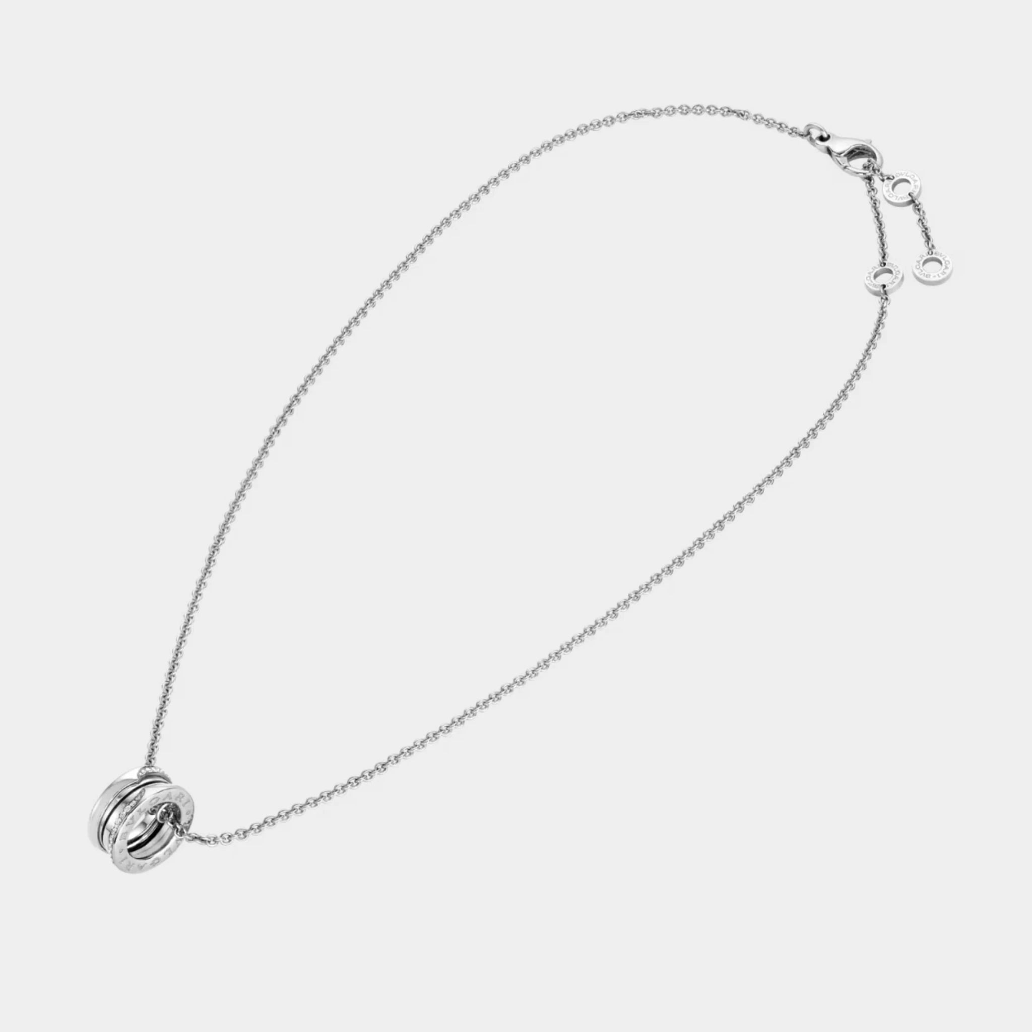 B.zero1 gold pendant demi-pavé diamonds the edges necklace