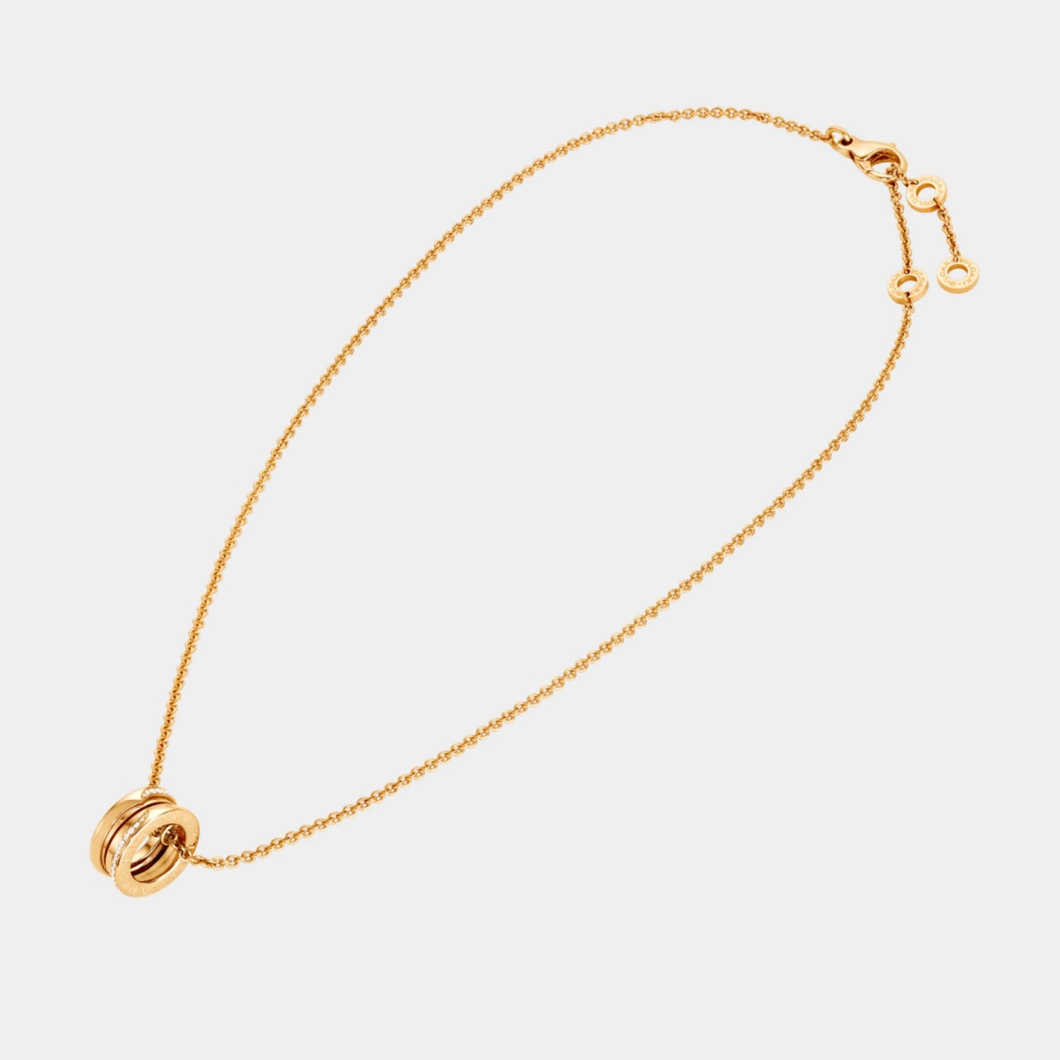 B.zero1 gold pendant demi-pavé diamonds the edges necklace