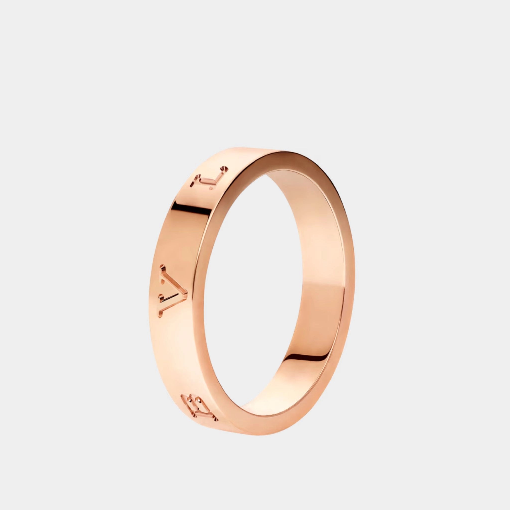 Bvlgari B.zero1 Gold Ring Band, Rose Gold, Side 