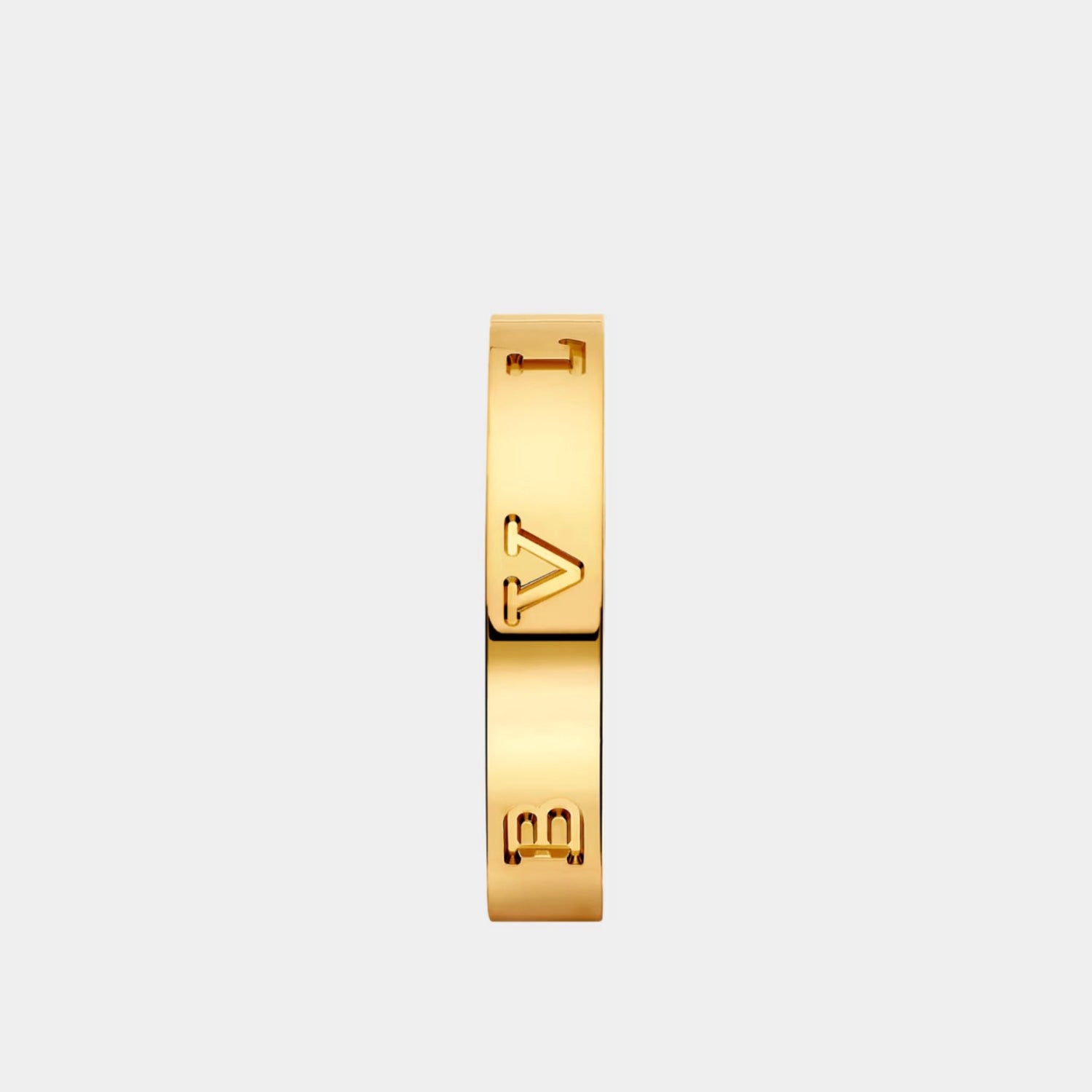 Bvlgari B.zero1 Gold Ring Band, White Gold, Front