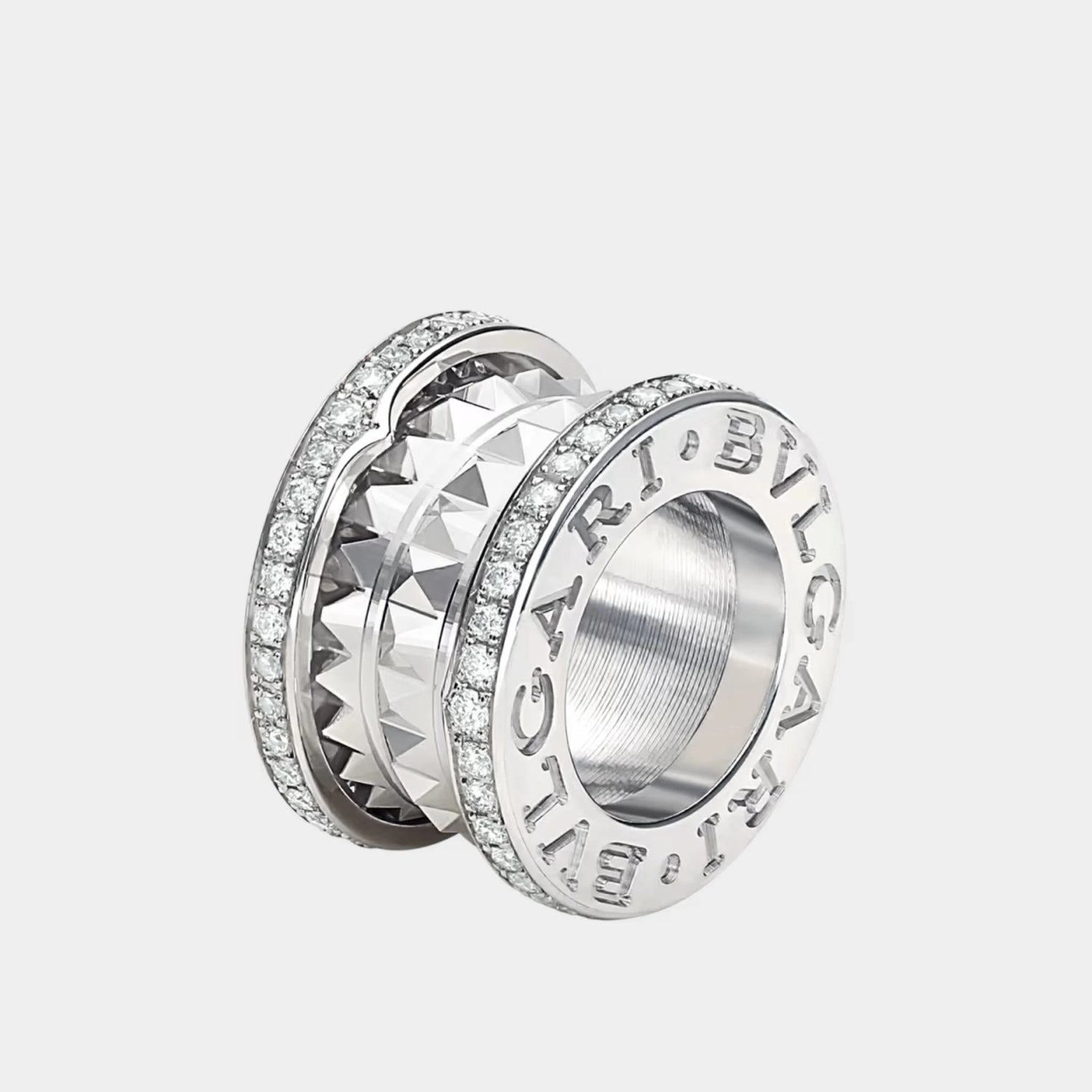 Bvlgari B.zero1 Rock Chain necklace/ round pendant - pavé diamonds, Front