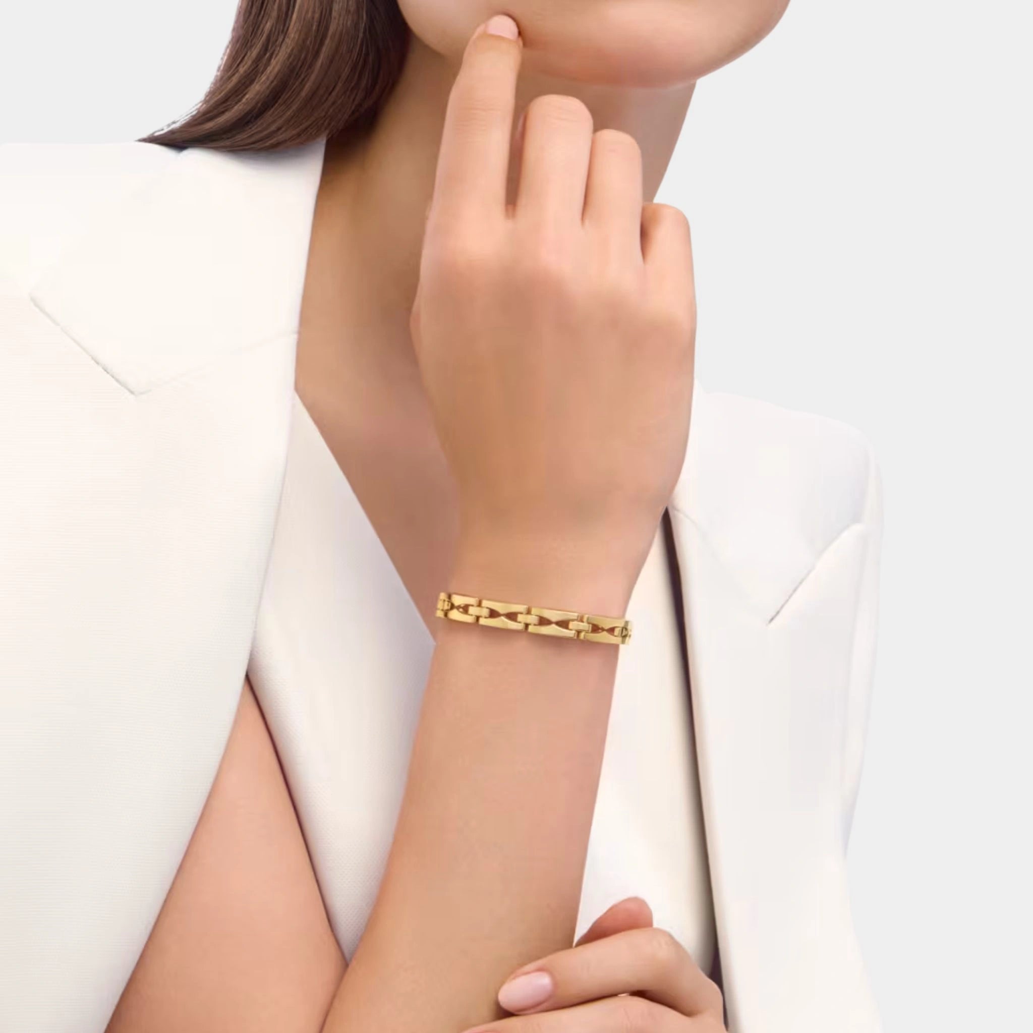 B.zero1 Rock Chain Yellow Gold Bracelet, model