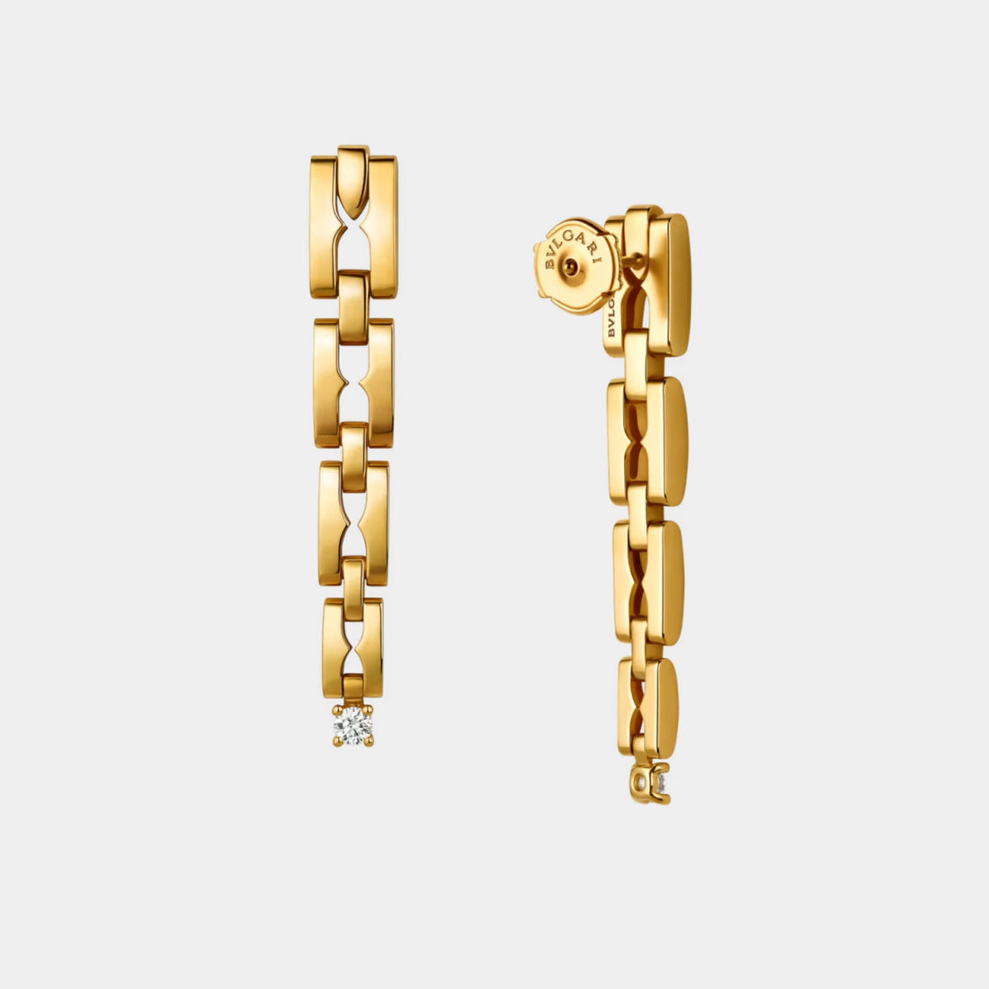 B.zero1 Rock Chain yellow gold pendant earrings , Side