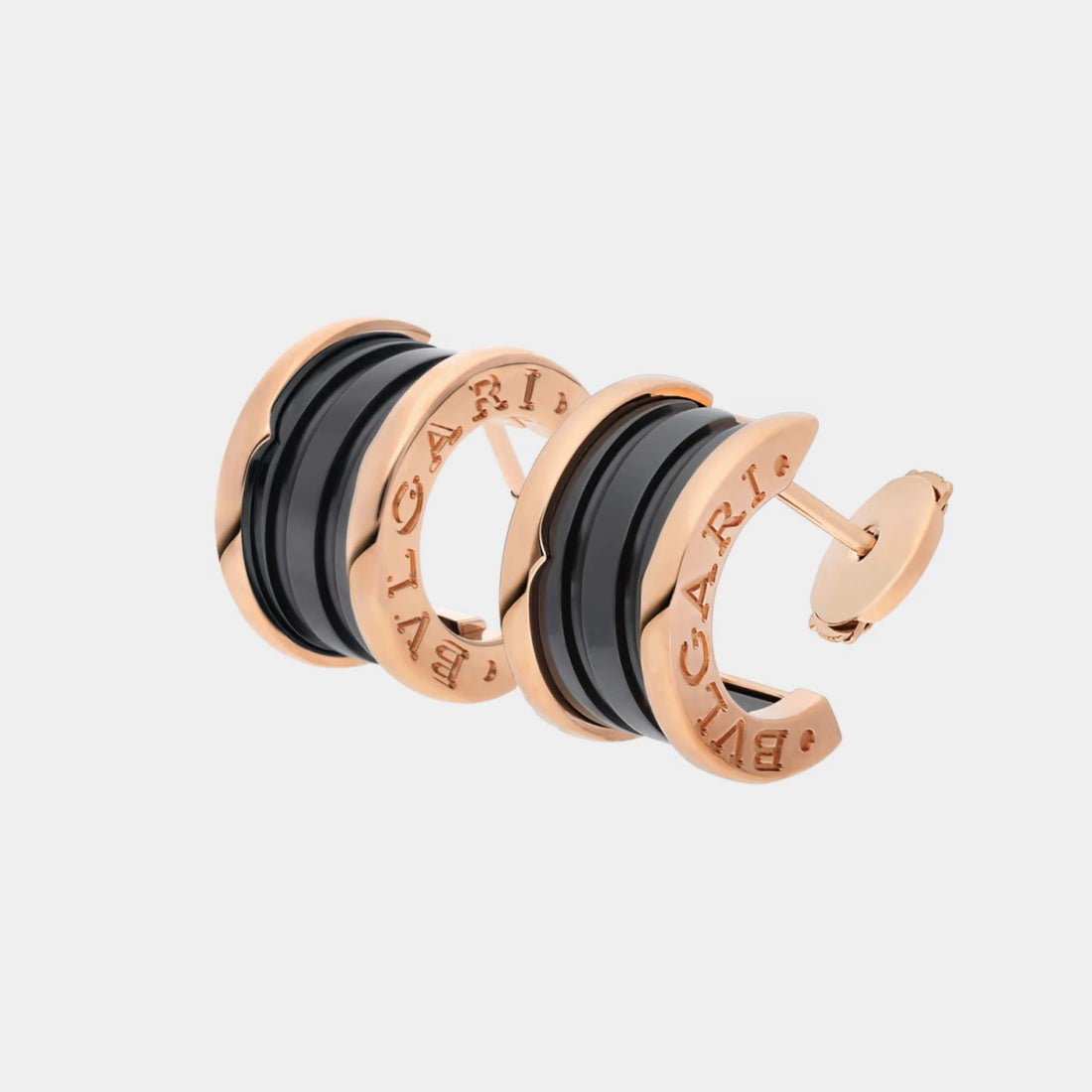 Bvlgari B.zero1 Rose Gold & Black Ceramic earrings , Side