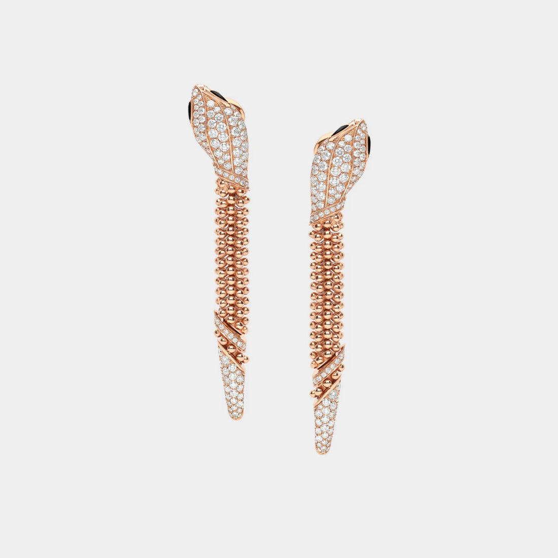 Bvlgari Serpenti Diamond Earrings , Rose Gold, Front