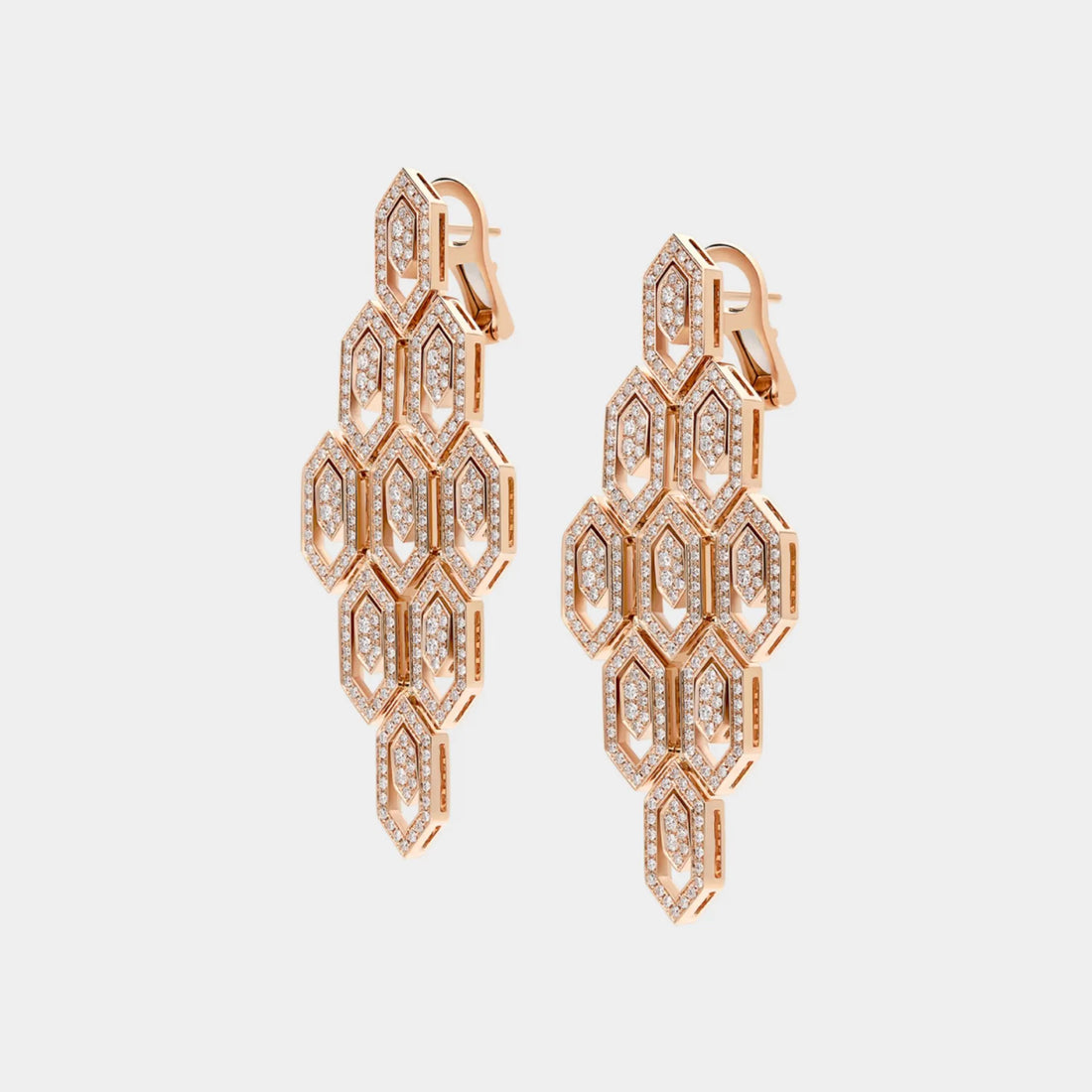 Serpenti rose gold diamond Earrings, Side