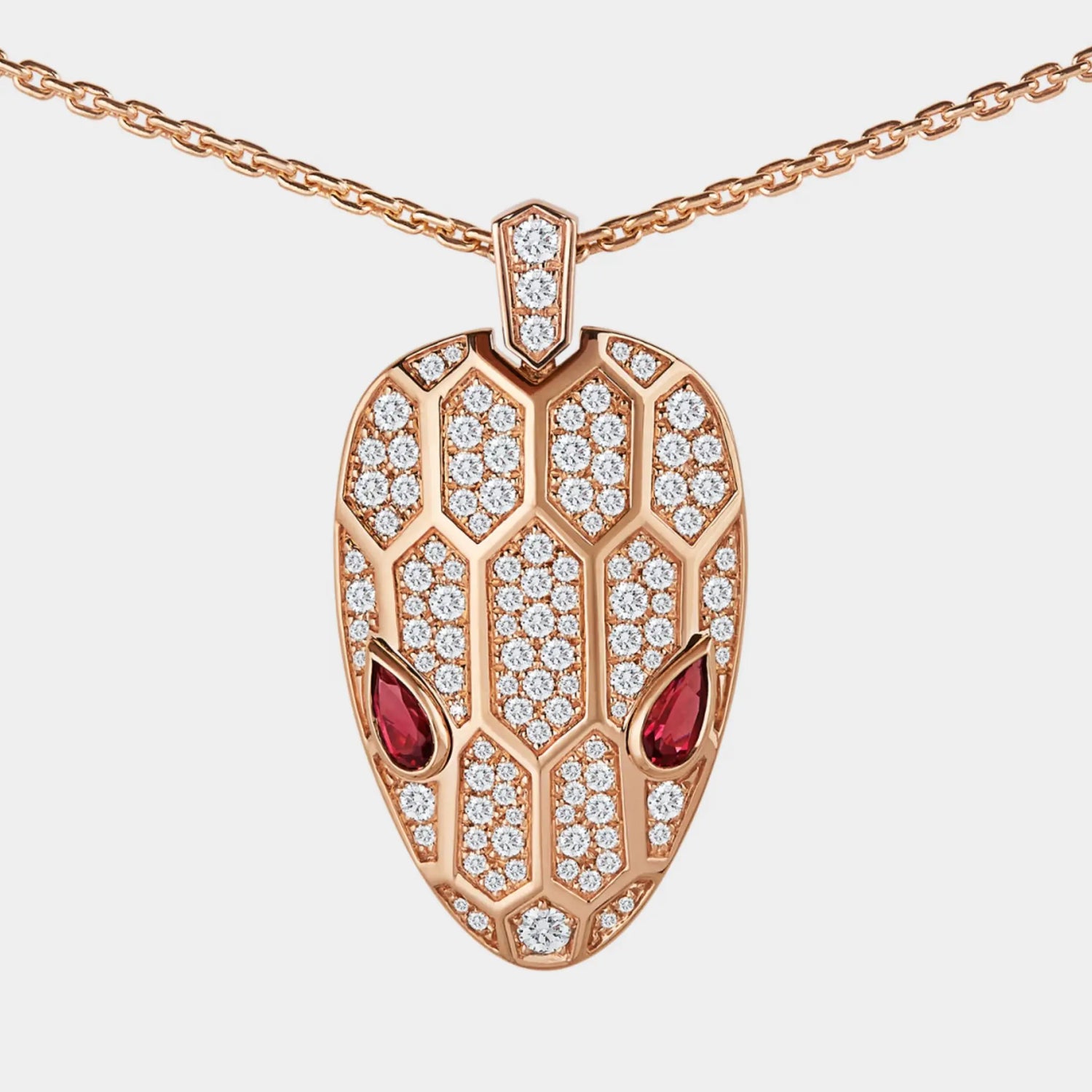 Serpenti Rose Gold Necklace Rubellite