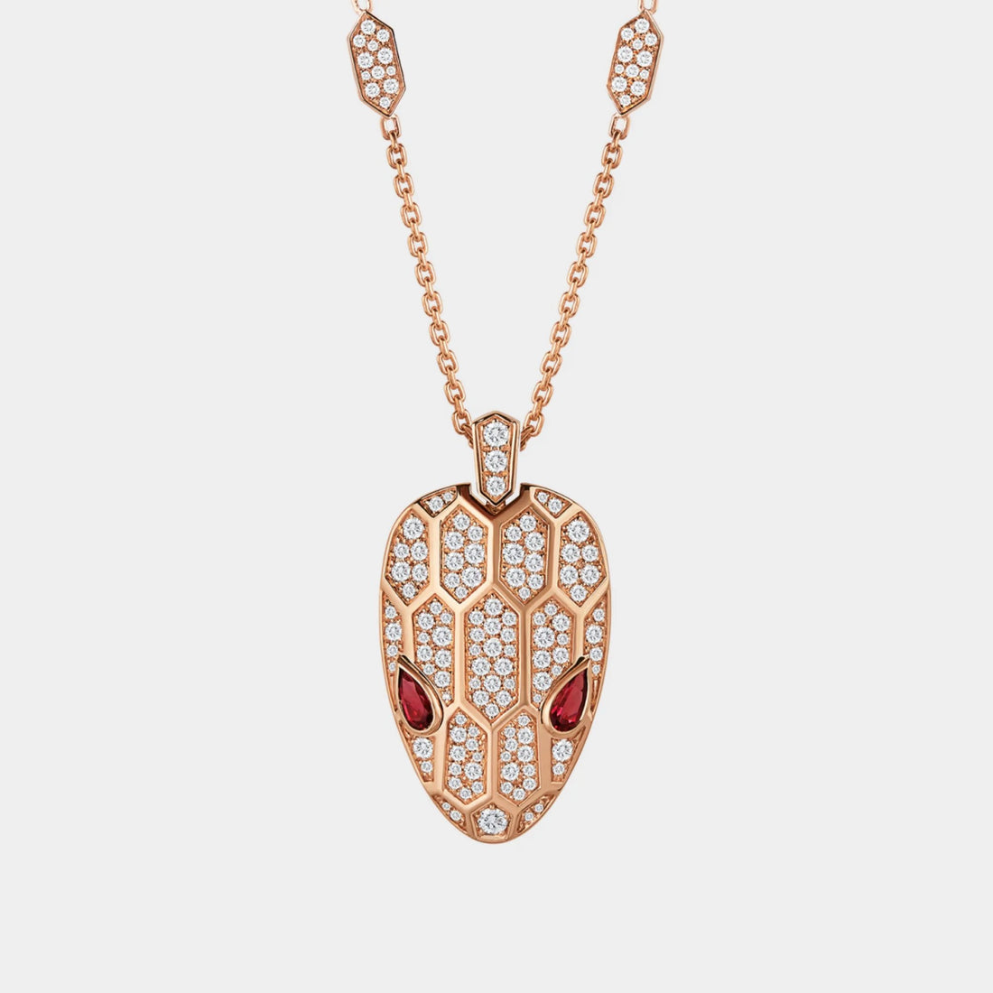 Serpenti Rose Gold Necklace Rubellite