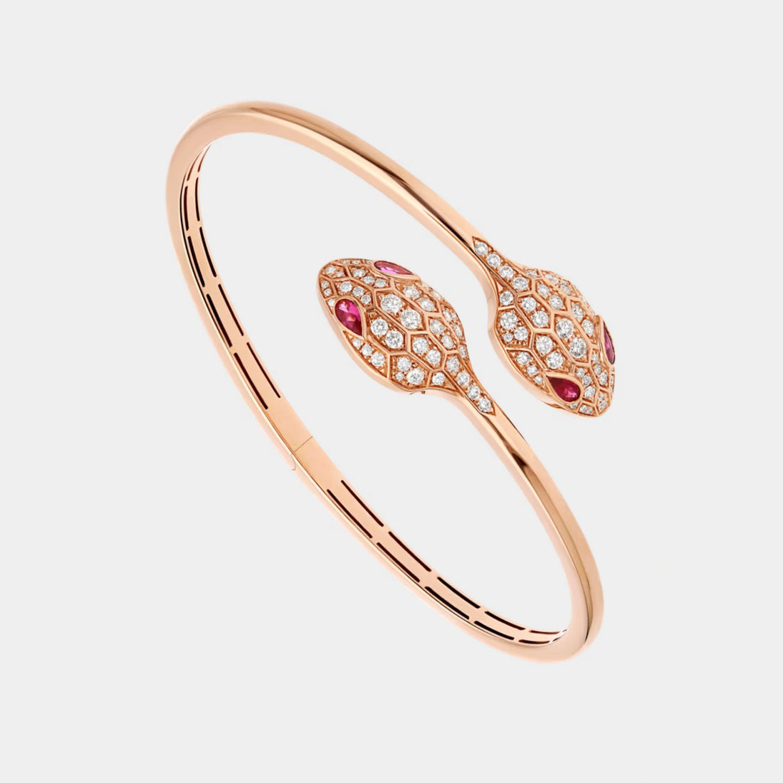 Serpenti Seduttori Rose Gold Bracelet Rubellite, front 