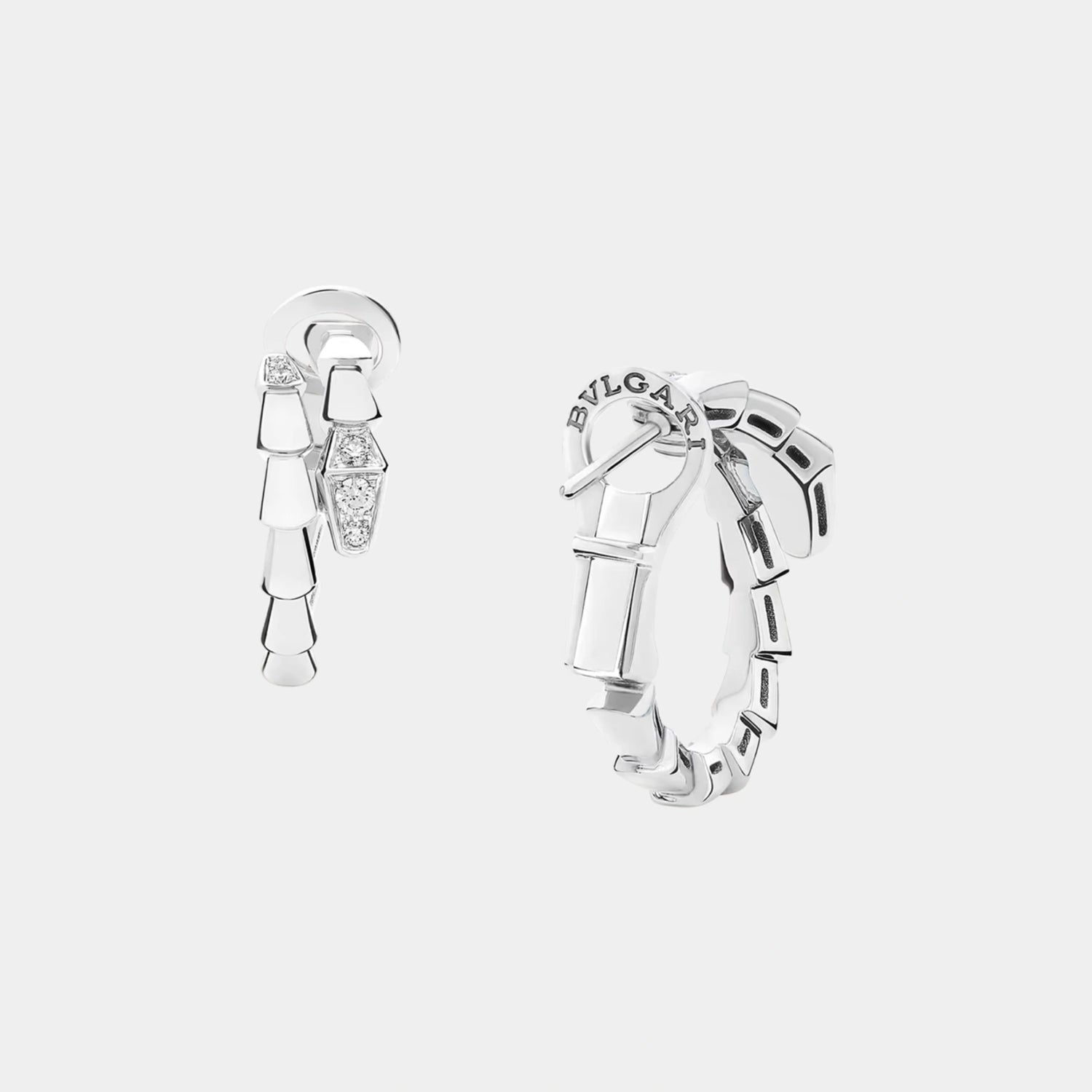 Bvlgari Serpenti Viper Diamond Earrings, White Gold, Back