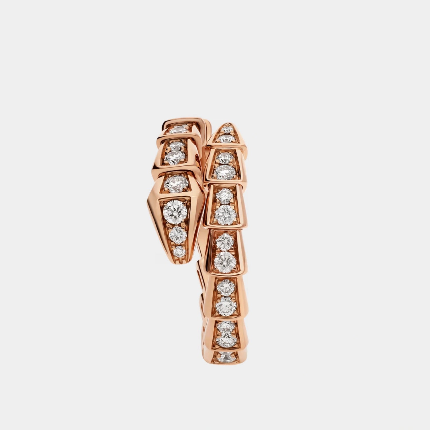 Bvlgari Serpenti Viper Diamond Ring 1 Loop, Rose Gold, Front