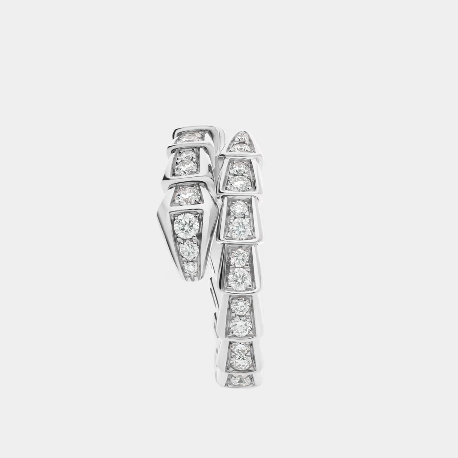 Bvlgari Serpenti Viper Diamond Ring 1 Loop, White Gold, Front