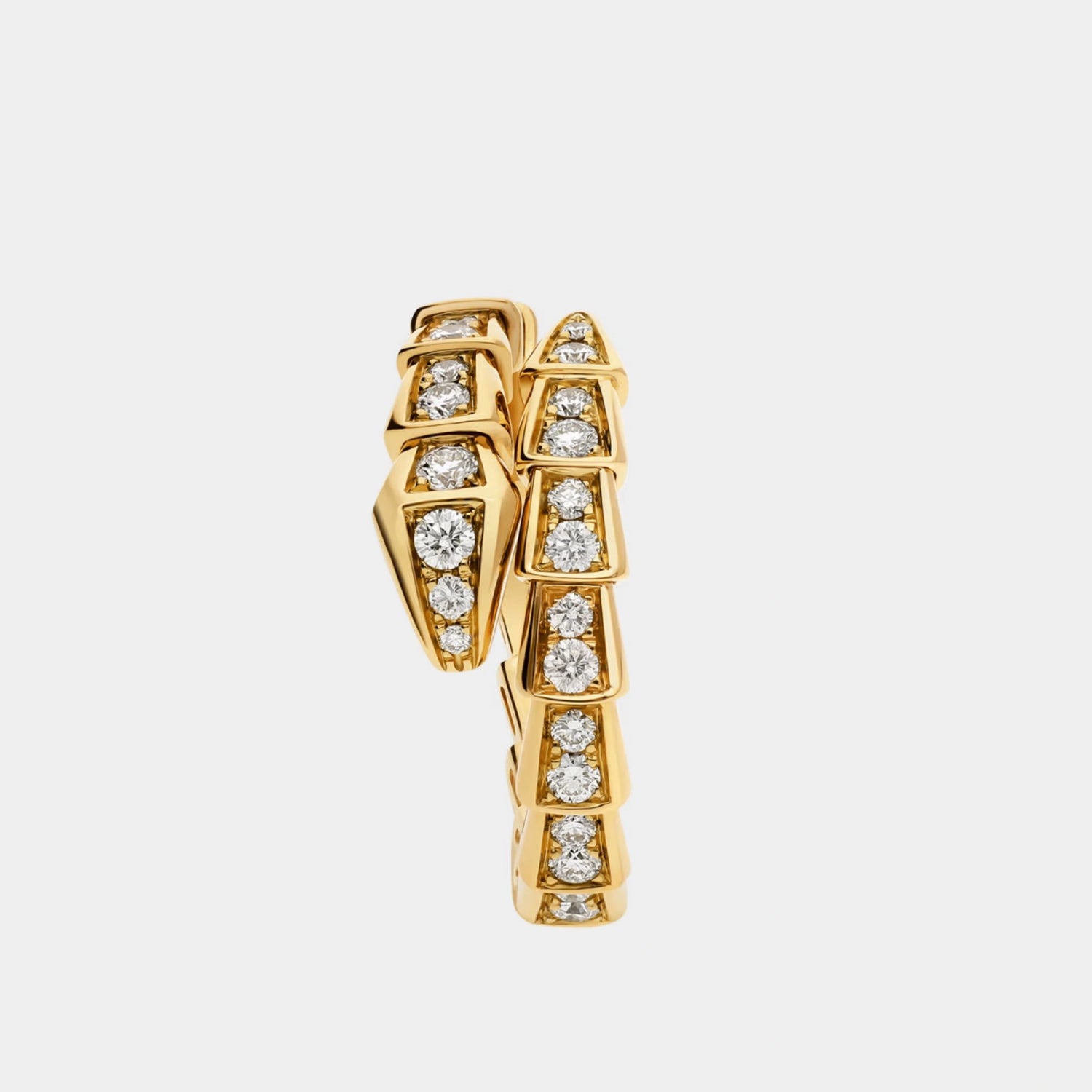 Bvlgari Serpenti Viper Diamond Ring 1 Loop, yellow Gold, Front