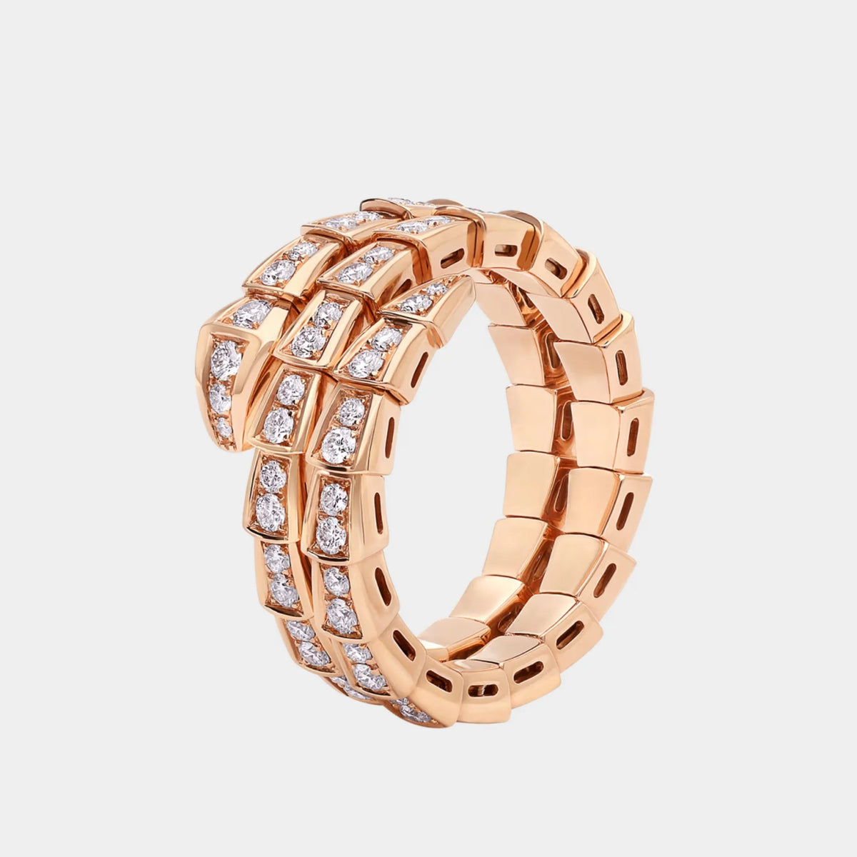 Serpenti Viper Diamond Ring 2 Loops