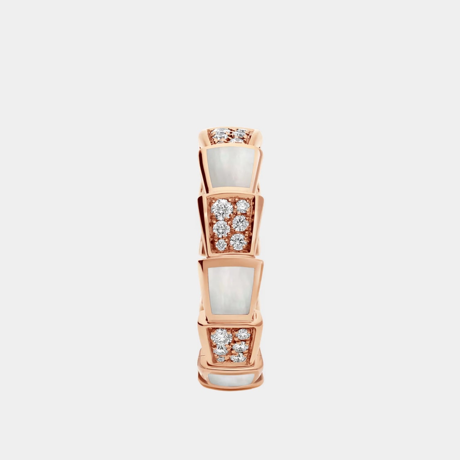 Bvlgari Serpenti Viper diamond Ring With Gemstone, rose Gold, front