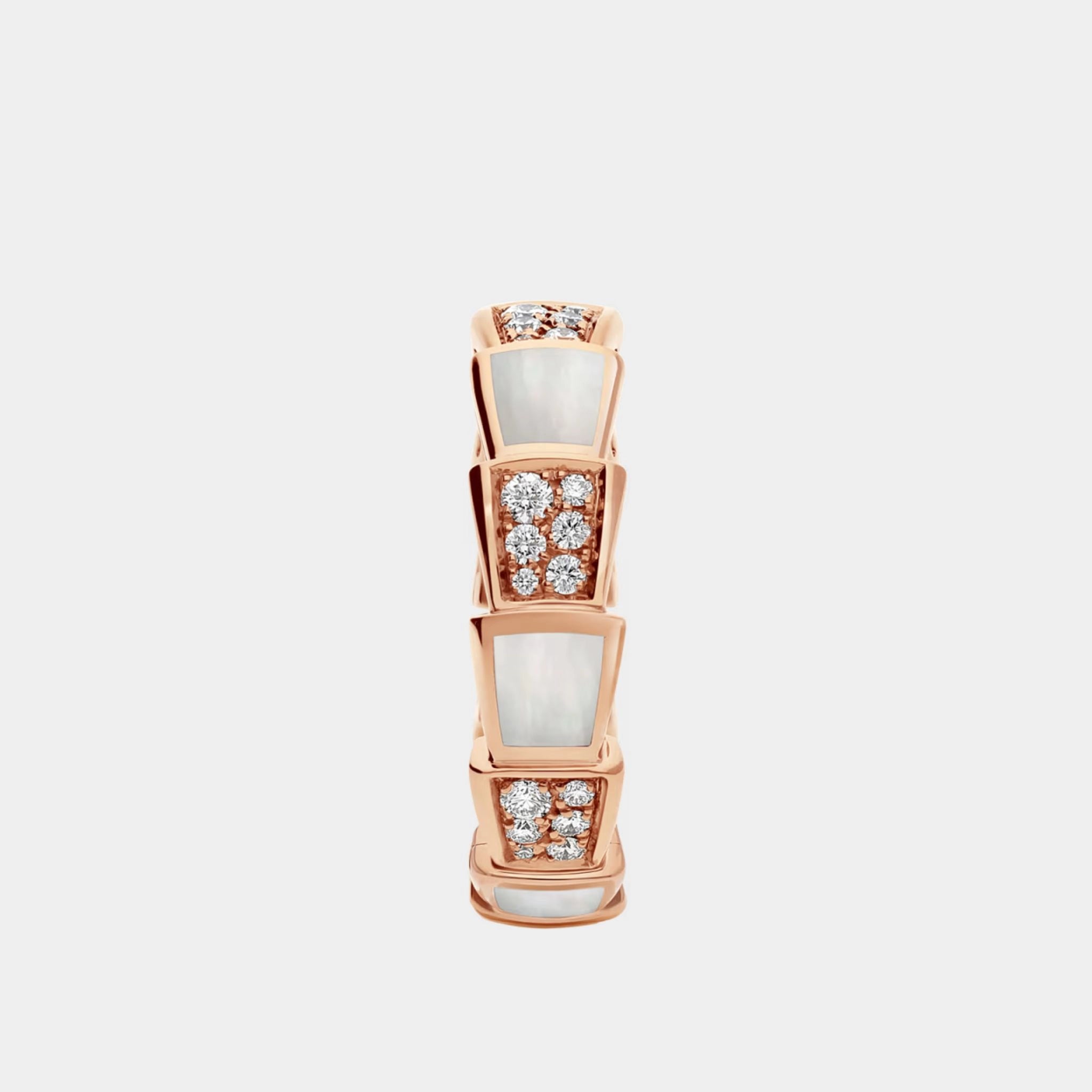 Bvlgari Serpenti Viper diamond Ring With Gemstone, rose Gold, front