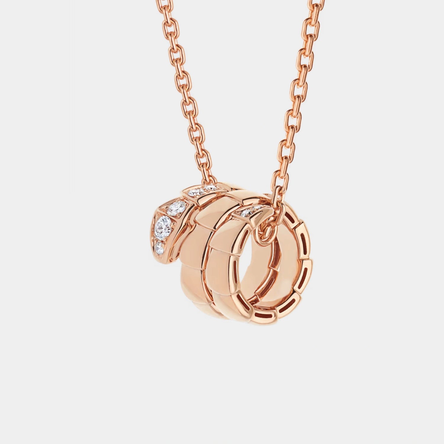 Serpenti Viper Necklace Rose Gold, Front