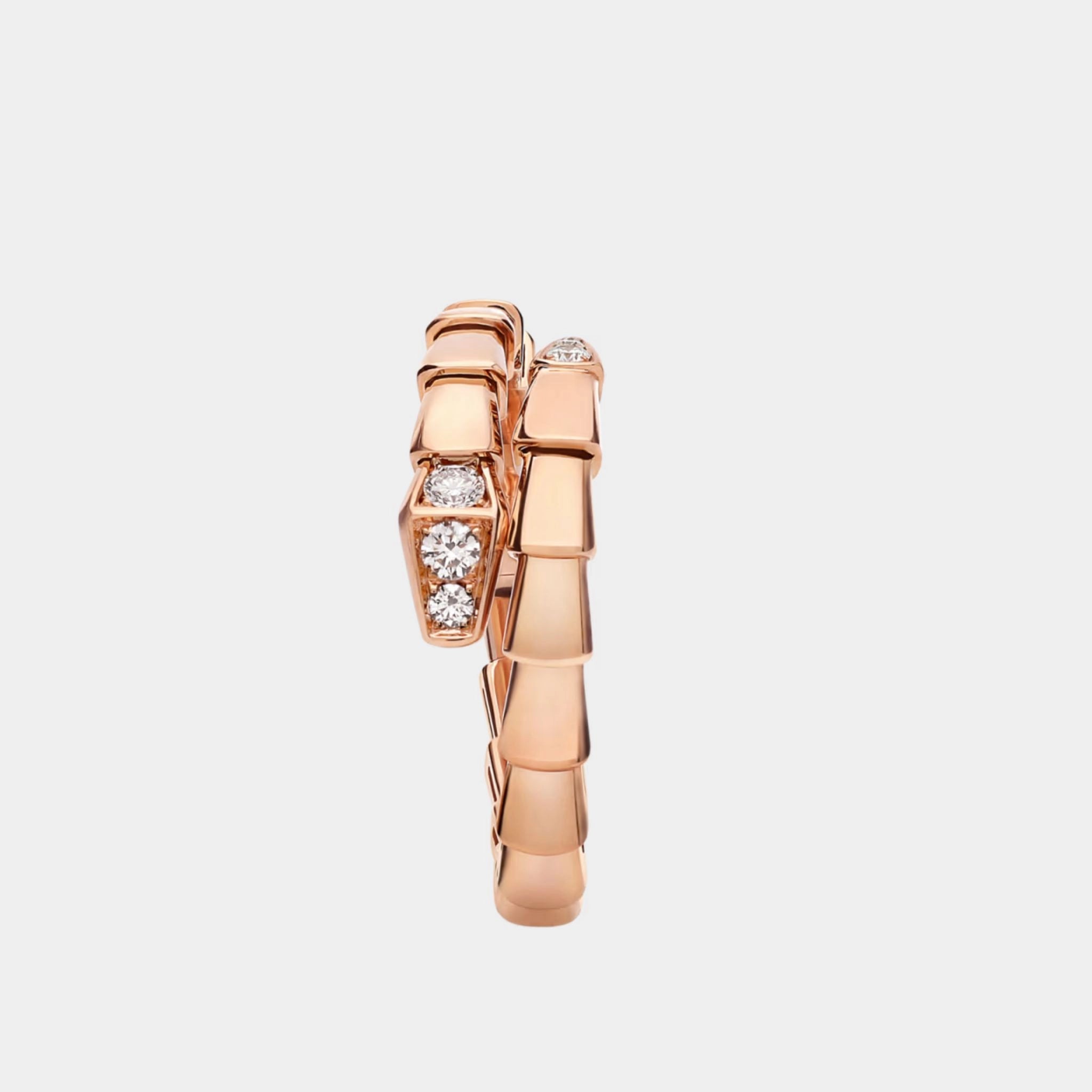 Bvlgari Serpenti Viper Ring 1 Loop, Rose Gold, Front