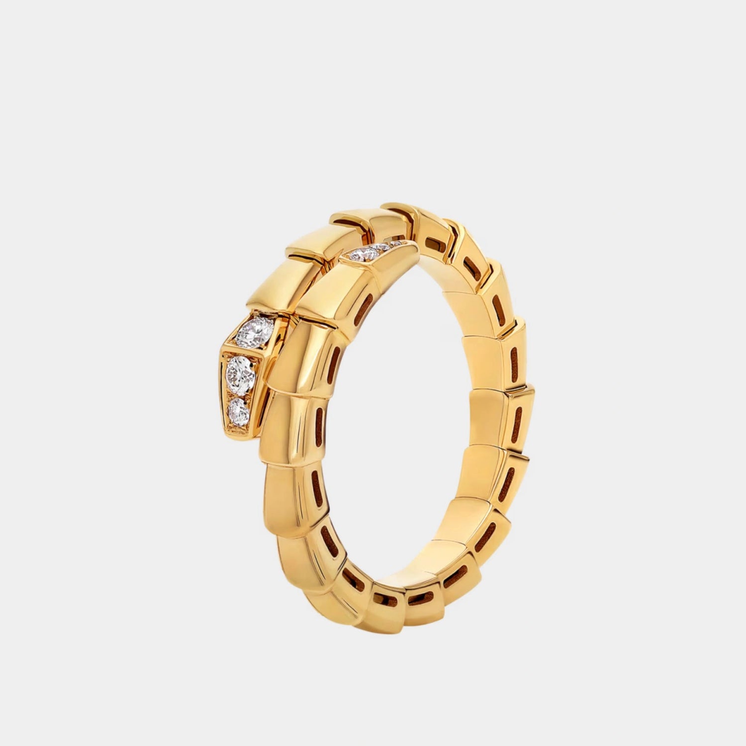 Bvlgari Serpenti Viper Ring 1 Loop, Yellow Gold, Front
