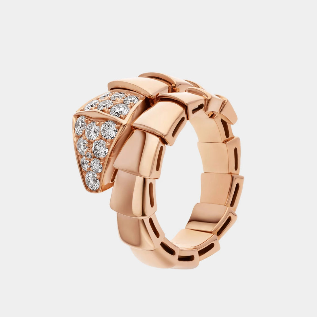 Bvlgari Serpenti Viper Rose Gold Diamond Ring, Side