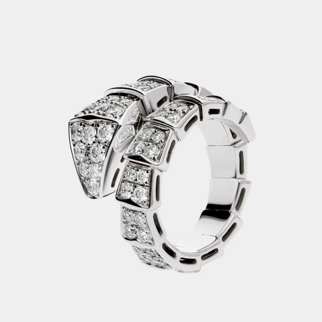 Serpenti Viper White Gold Diamond Ring, Side