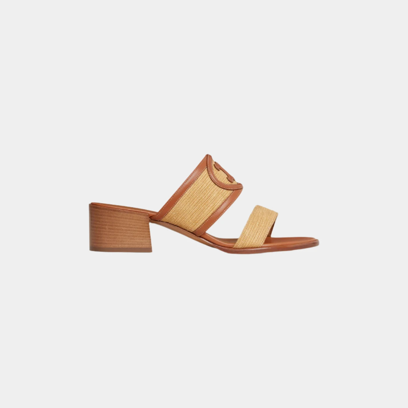 Appoline Mule In Raffia &amp; Calfskin