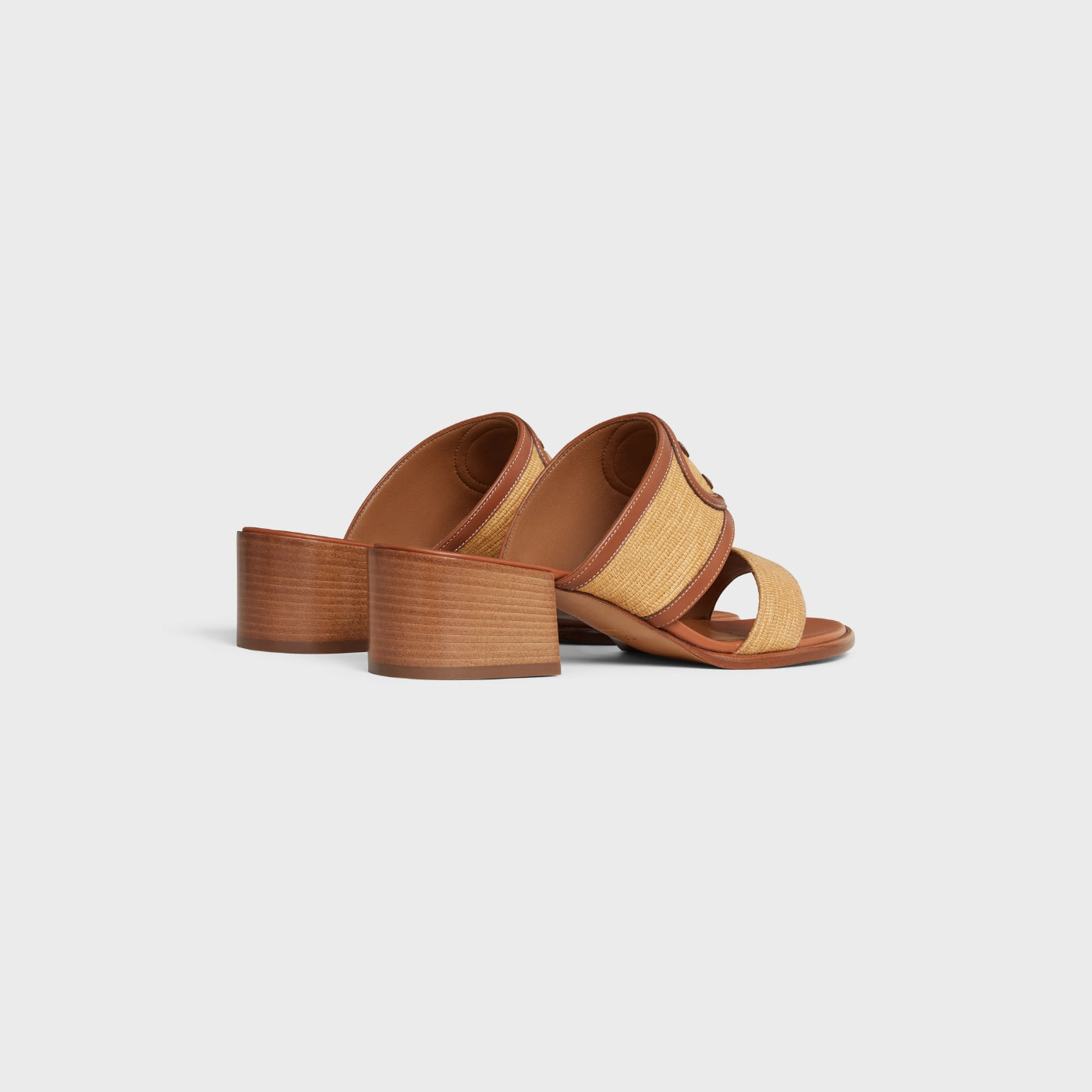 Appoline Mule In Raffia &amp; Calfskin