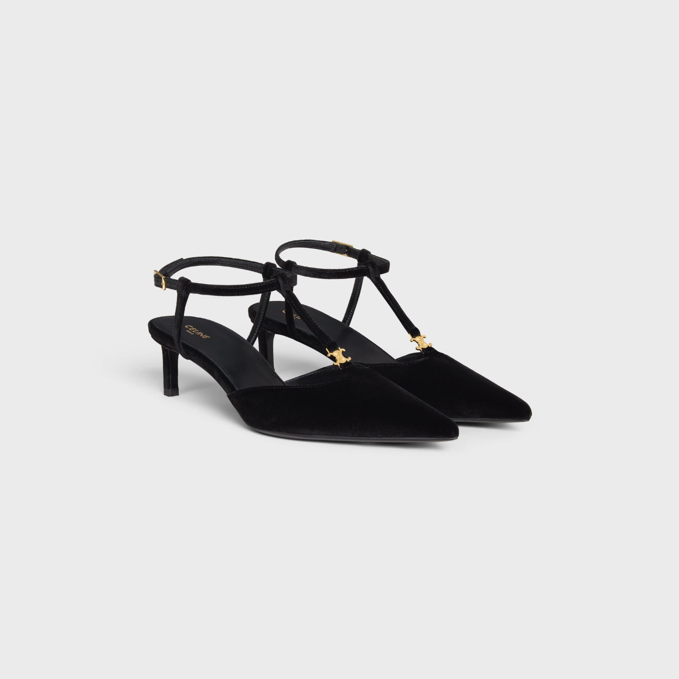 Kitten T Bar Strap Pump In Velvet