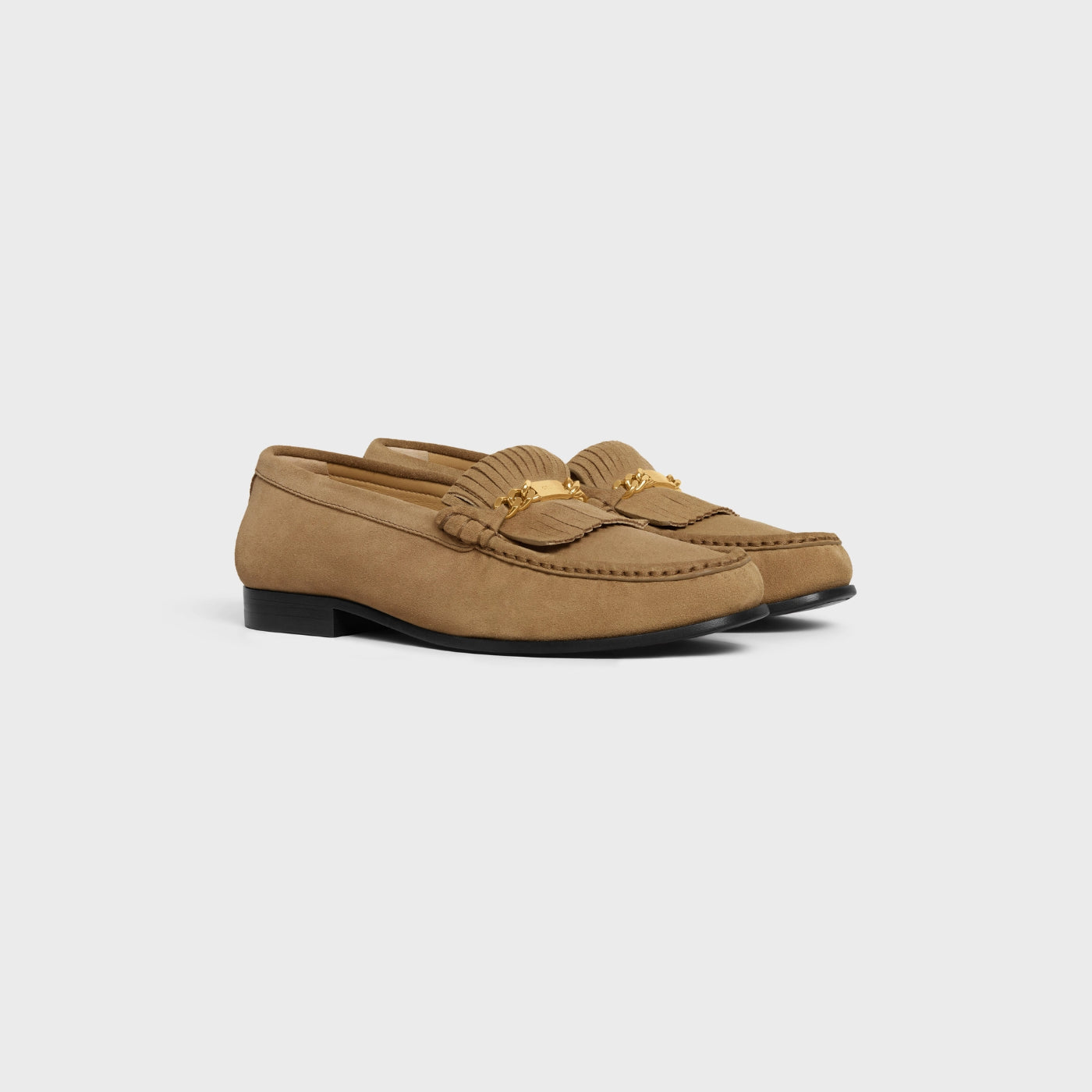 Luco Loafer With Fringes In Suede Calfskin