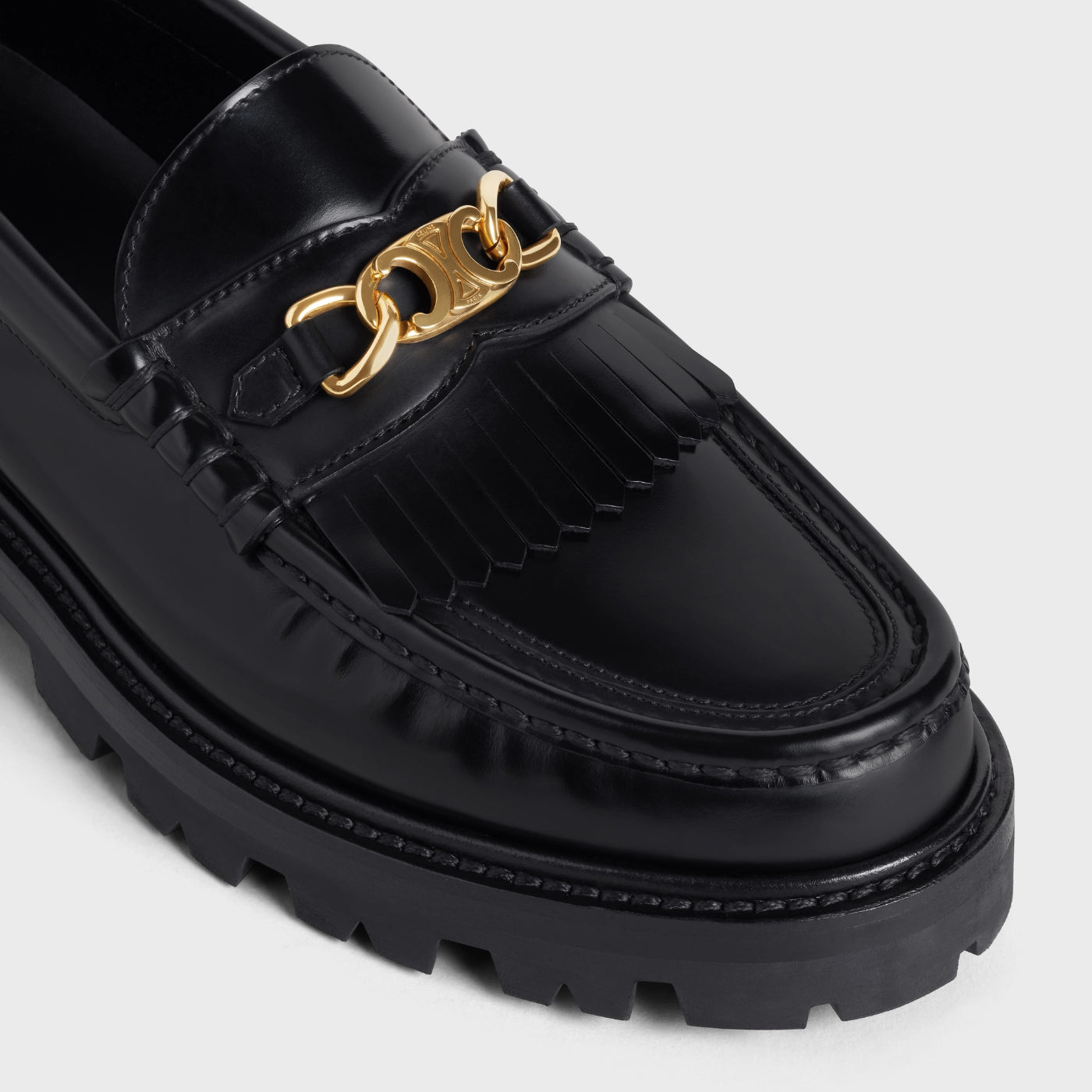 Margaret Loafer With Triomphe Chain In Polished Bull