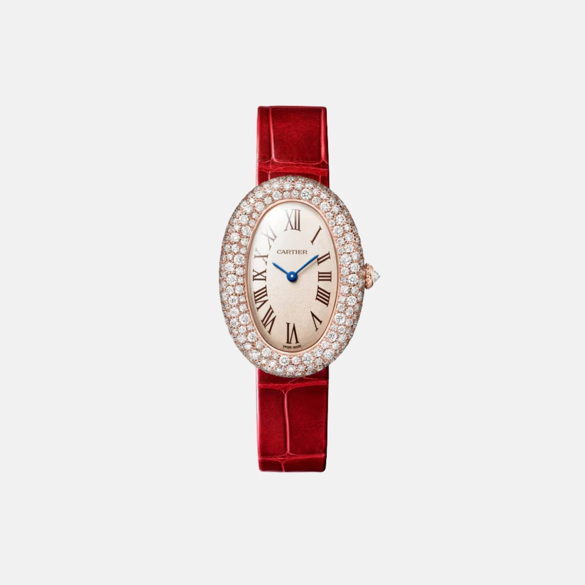 Cartier Baignoire Medium 18K Rose Gold Diamond Set WJBA0047