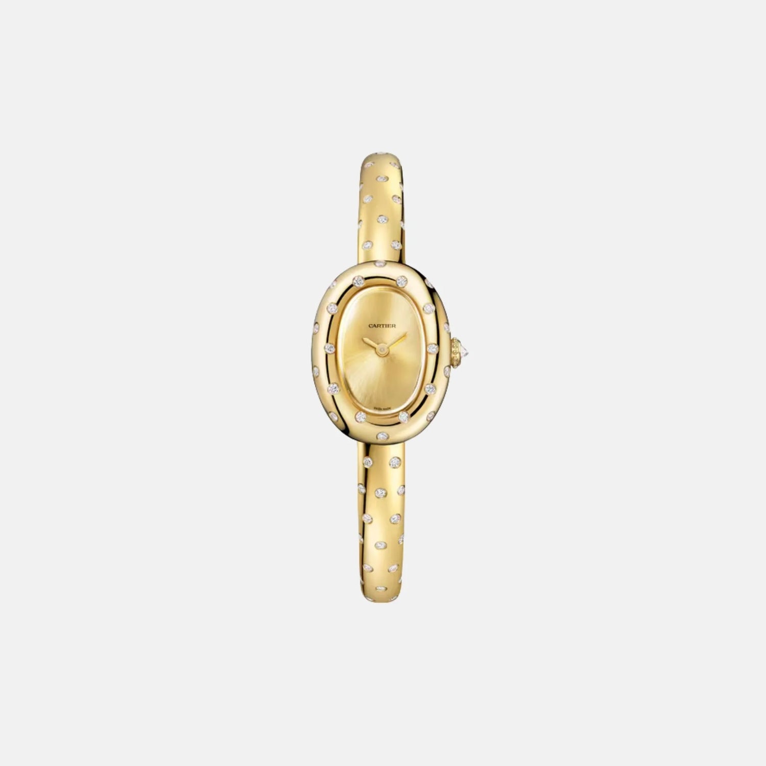 Cartier Baignoire Mini 18K Yellow Gold Size 15 Diamond Set WJBA0063