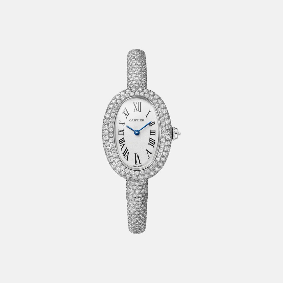 Cartier Baignoire Small 18K White Gold Size 16 Full Diamond HPI01701