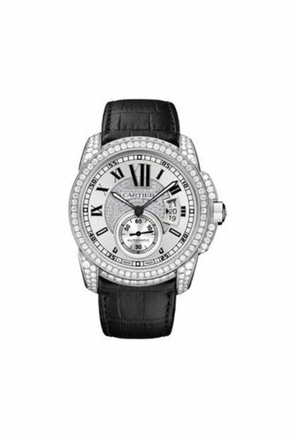 Calibre De Cartier Automatic White Gold Diamonds Ref. Wf100007