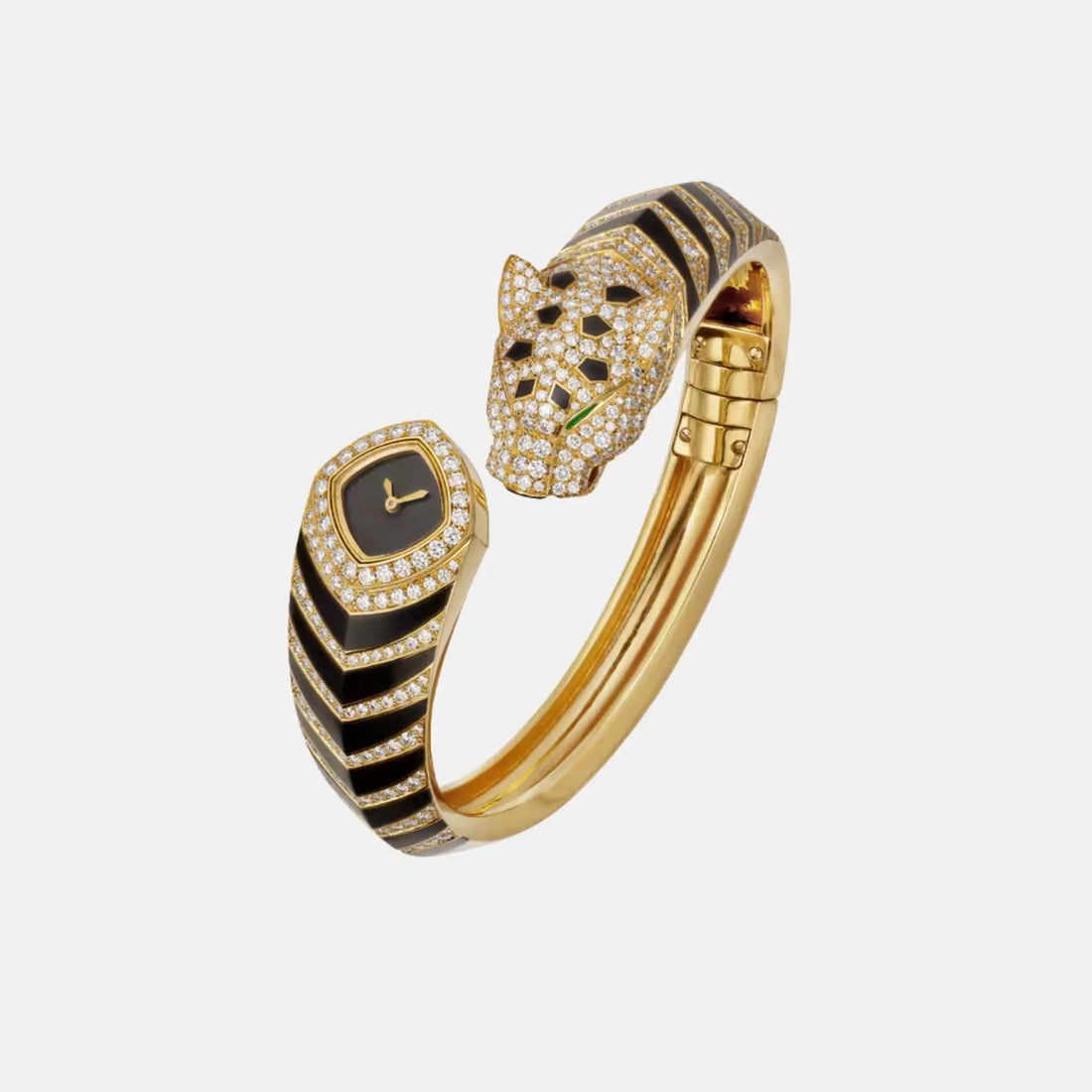 Cartier Panthere Bangle Yellow Gold Full Diamond Panther Head HPI01369