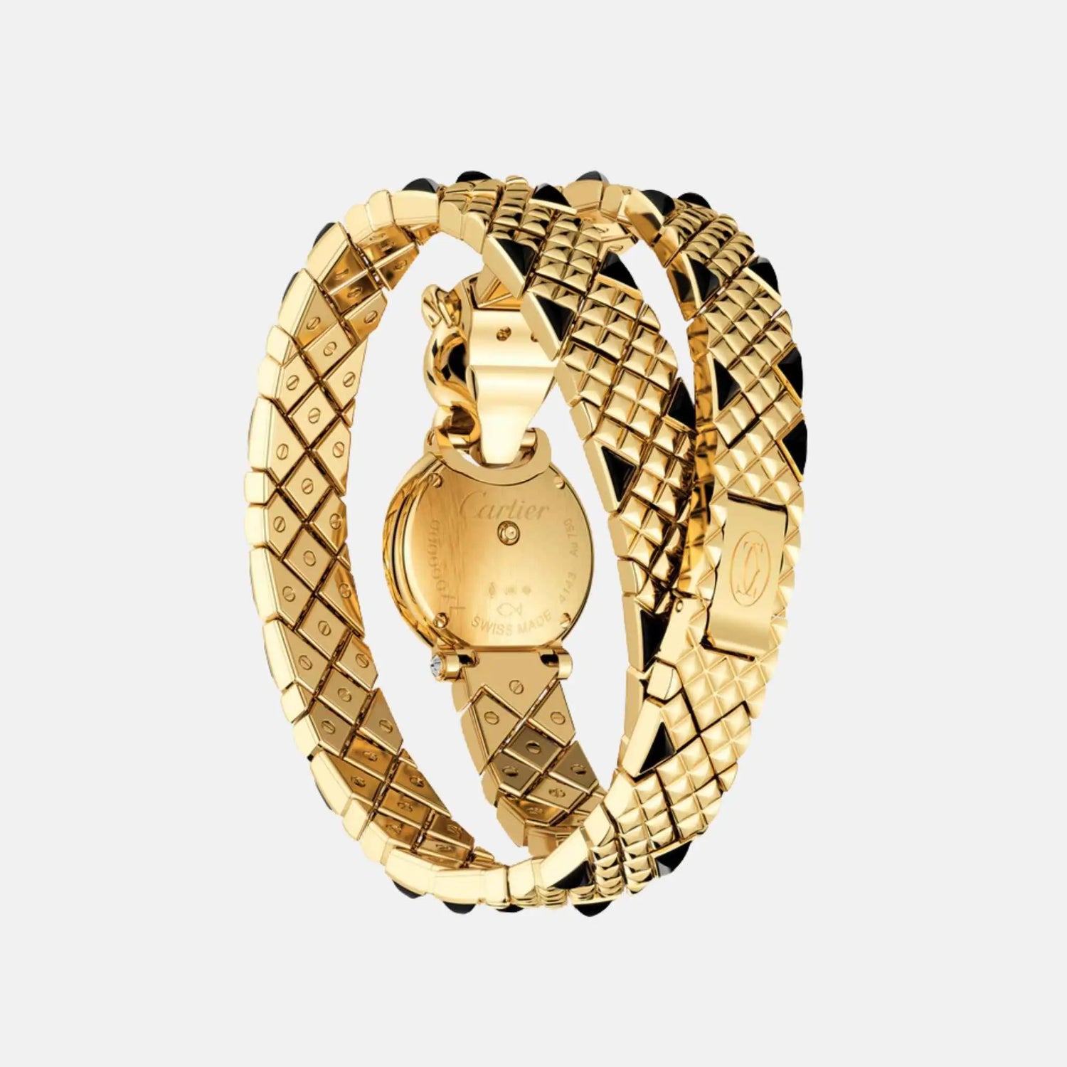 Cartier Panthere Yellow Gold Diamond Panther Head Double Loop HPI01382, Back