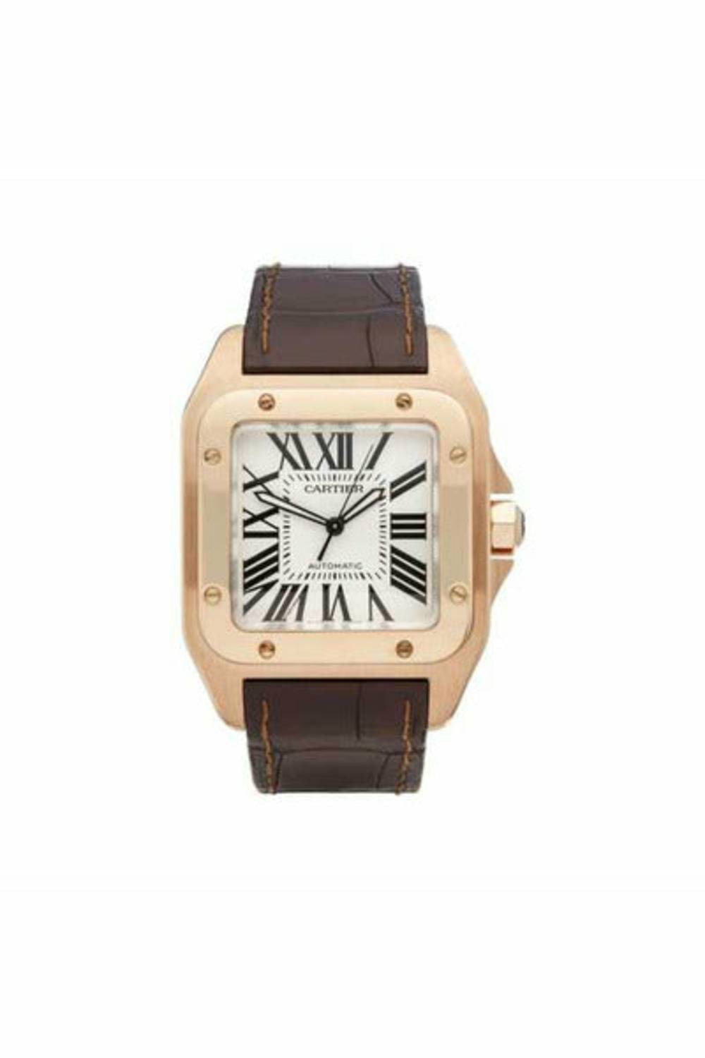 Santos 100 Large 38Mm 18Kt Rose Gold Men&