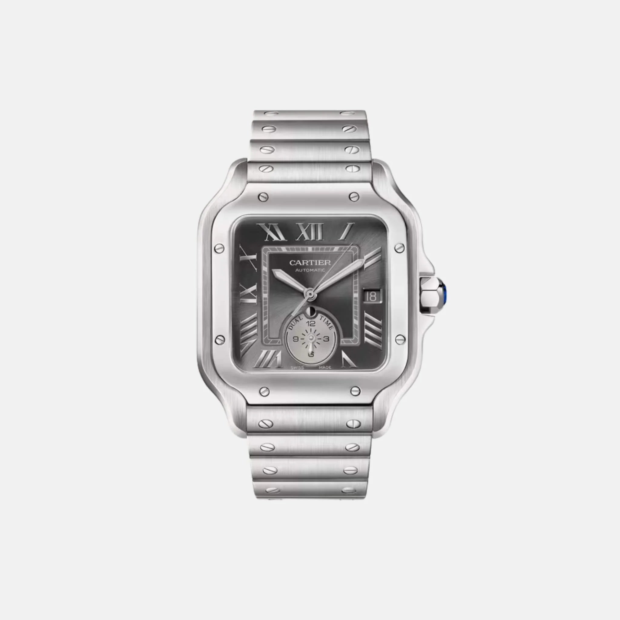 Cartier Santos Dual Time Large Model Steel Automatic WSSA0076