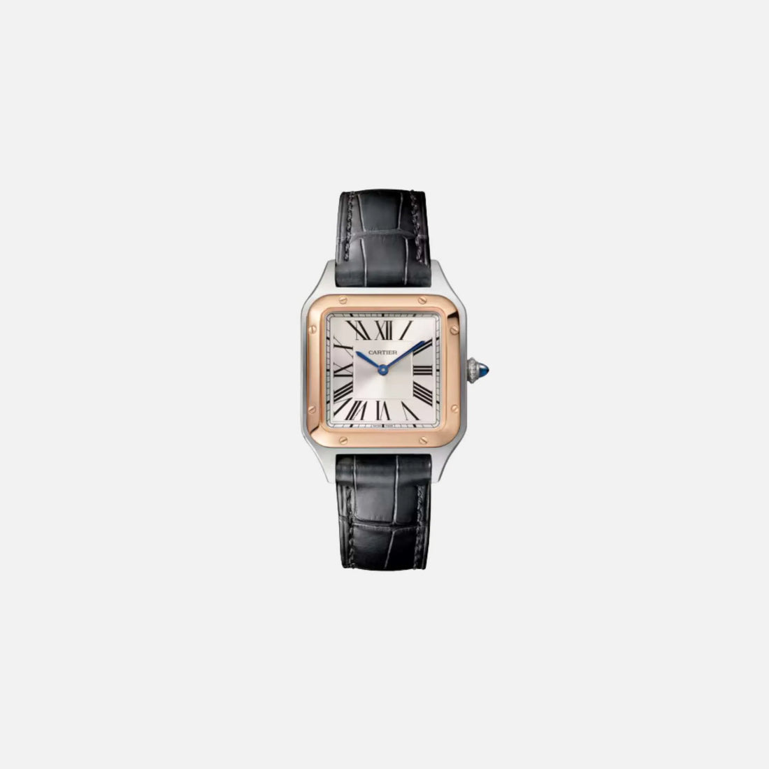 Cartier Santos Dumont Small Steel/Rose Gold - Leather 27.5mm W2SA0012 , Front 