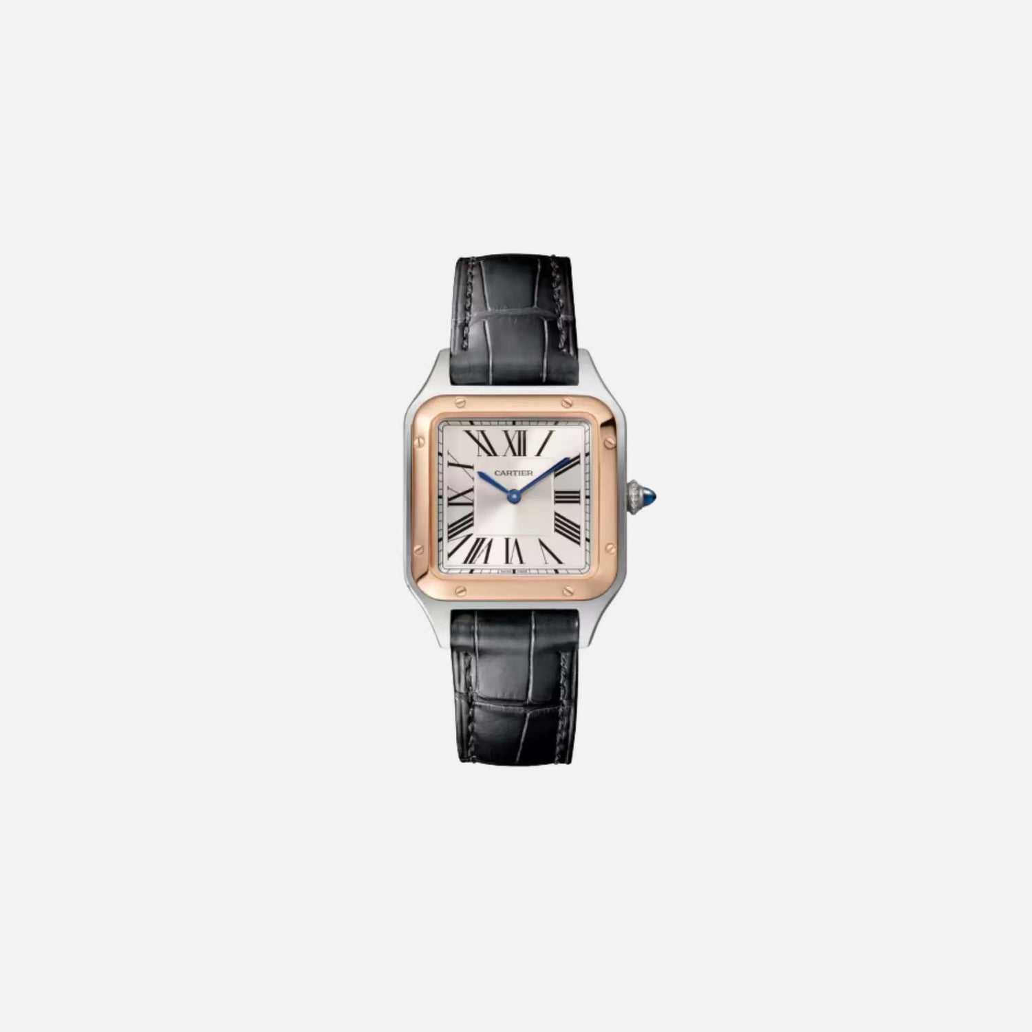 Cartier Santos Dumont Small Steel/Rose Gold - Leather 27.5mm W2SA0012 , Front 