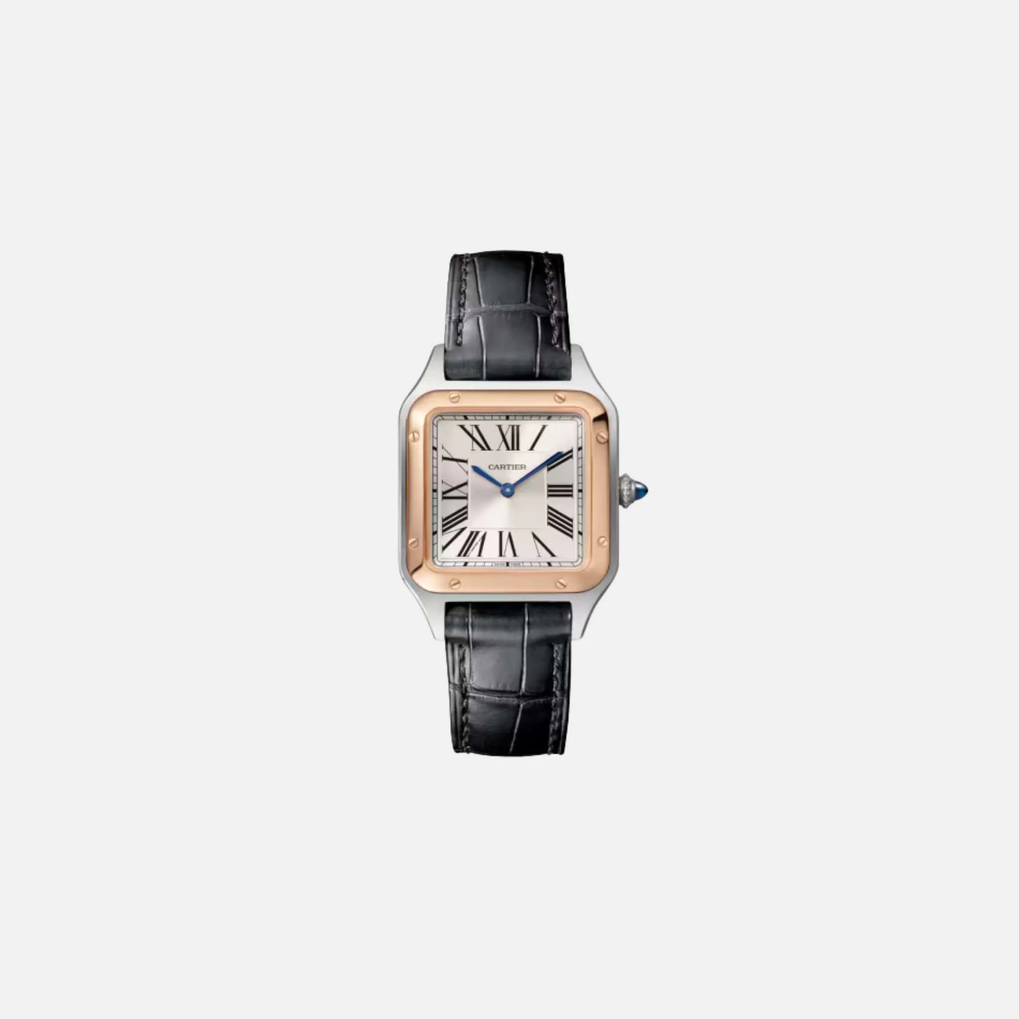Cartier Santos Dumont Small Steel/Rose Gold - Leather 27.5mm W2SA0012 , Front 