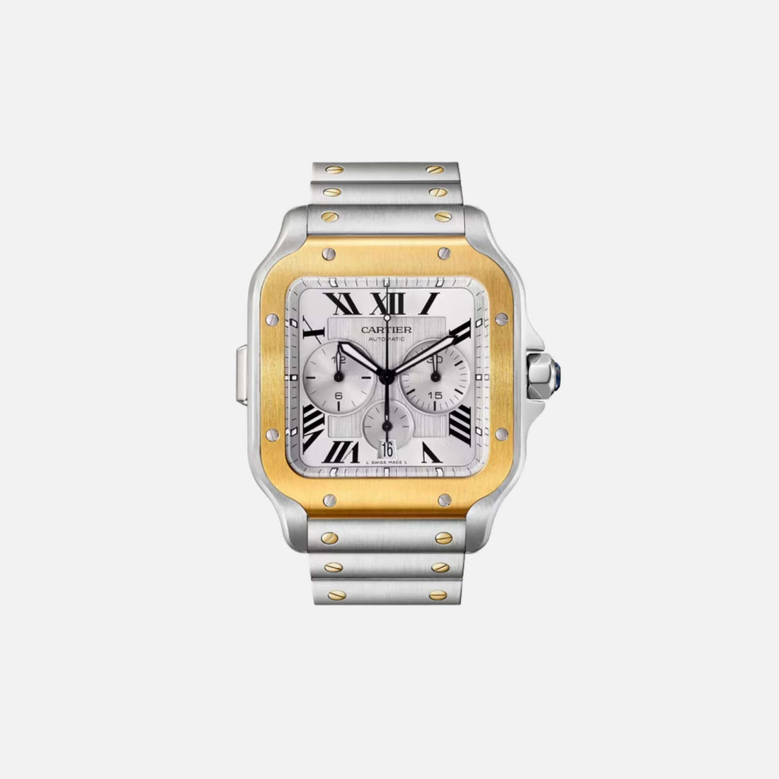 Cartier Santos Extra Large Chronograph Steel Yellow Gold W2SA0008