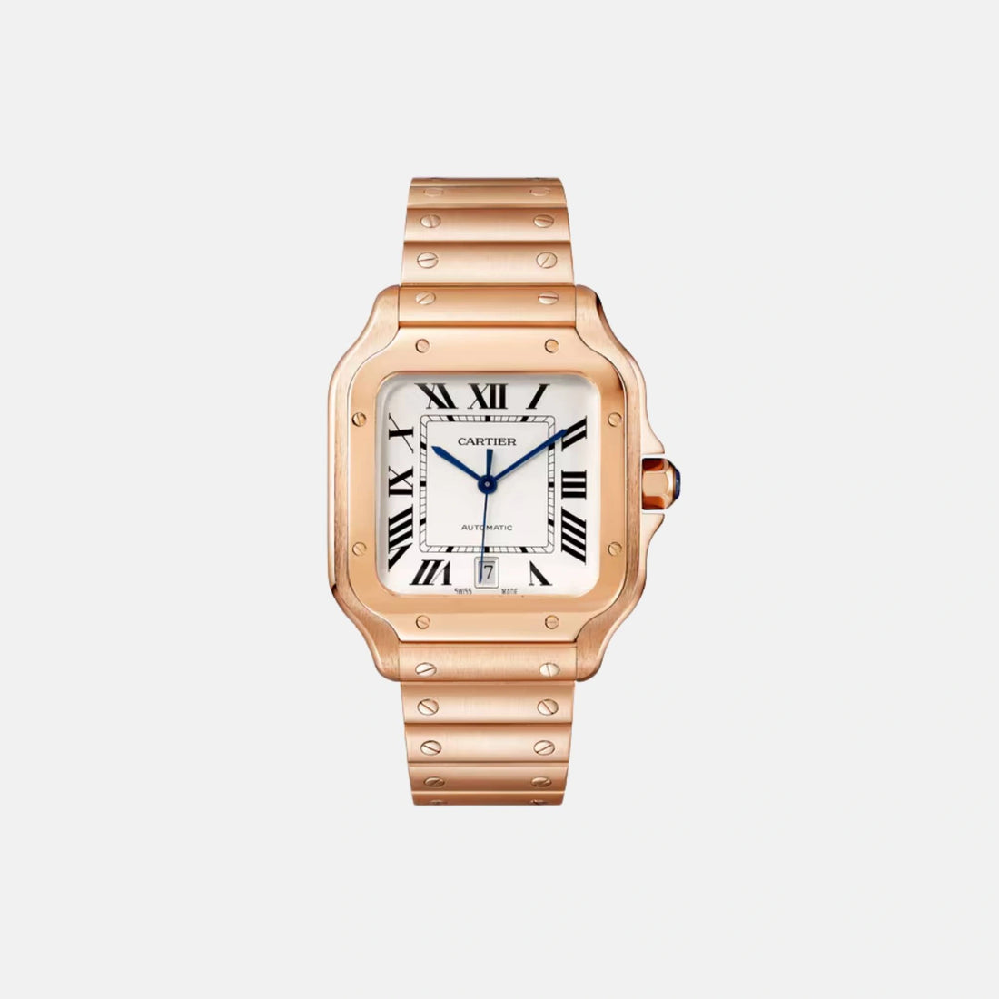 Cartier Santos Large Model 18K Rose Gold Automatic WGSA0007, Front