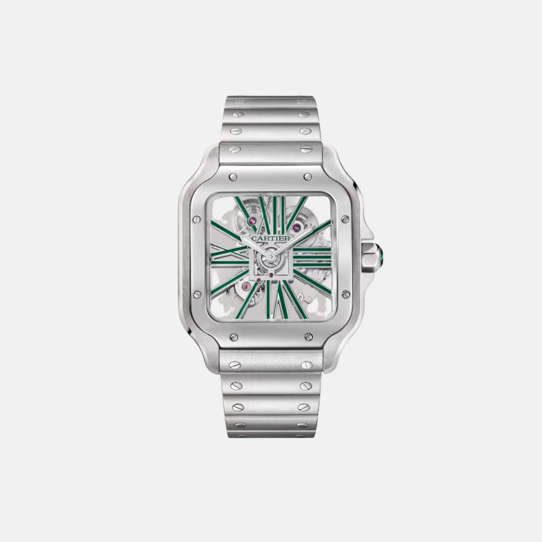 Cartier Santos Skeleton Large Model Manual Wind WHSA0028, Front