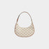 Celine Ava Bag In Triomphe Canvas And Calfskin, White, Front View