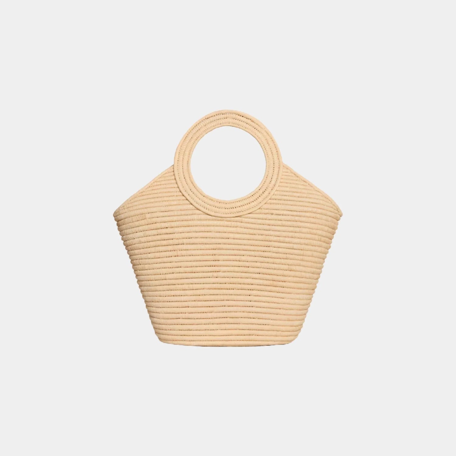 Celine Braided Panier in Raffia, Natural, Back